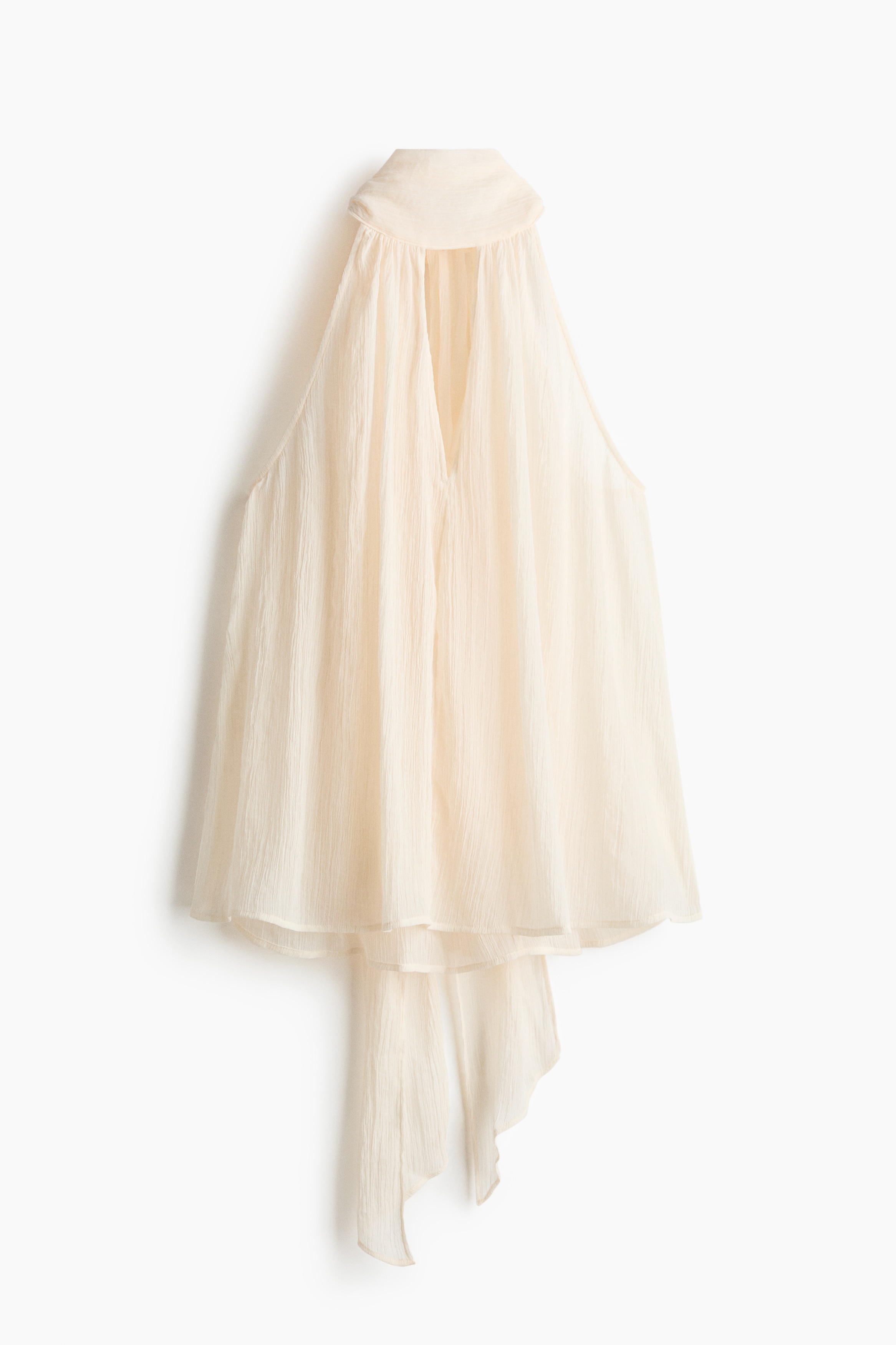 Scarf-collar chiffon top