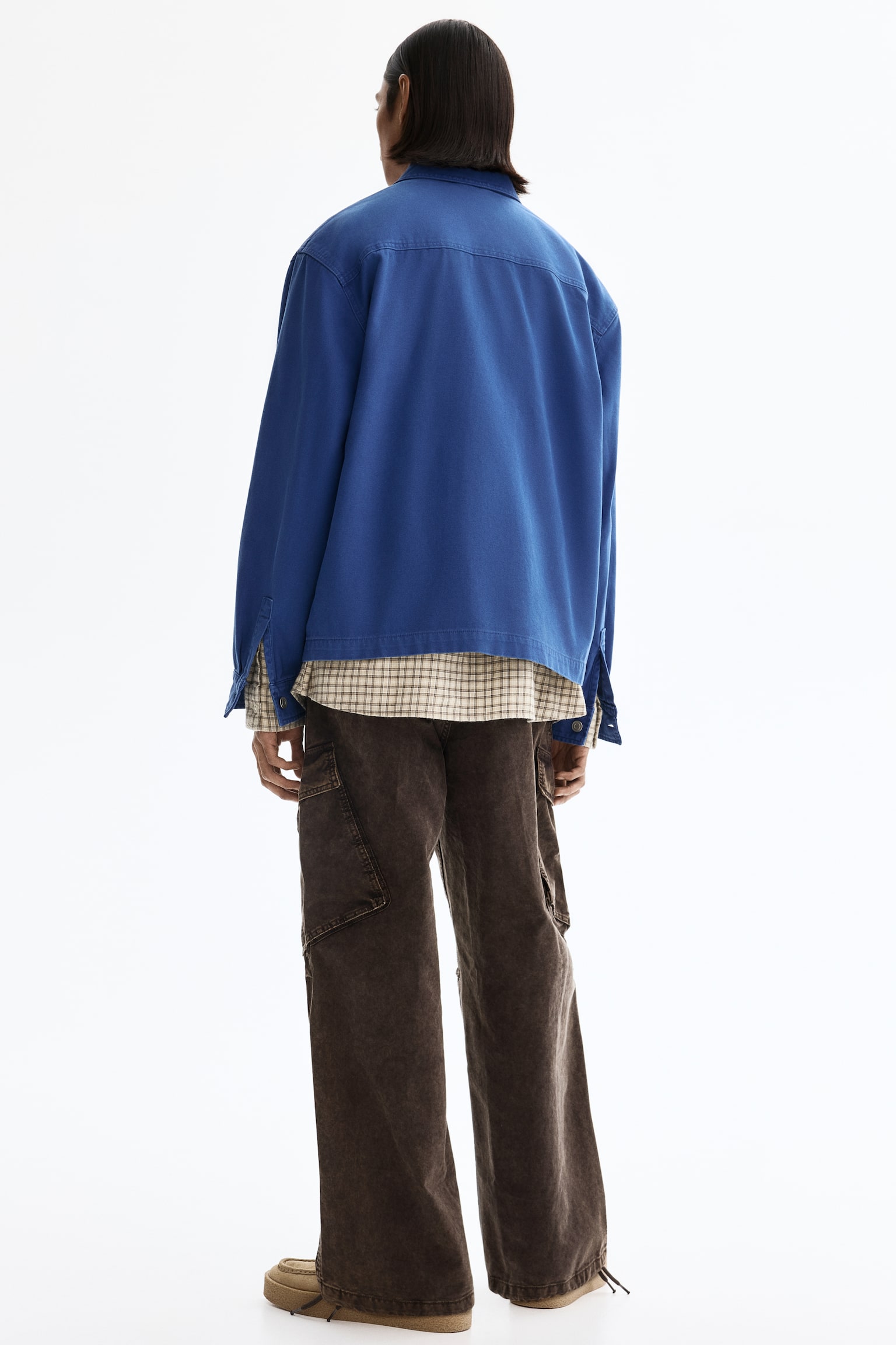 Pantalón Cargo Loose Fit - Café oscuro/Negro/Beige claro - 4