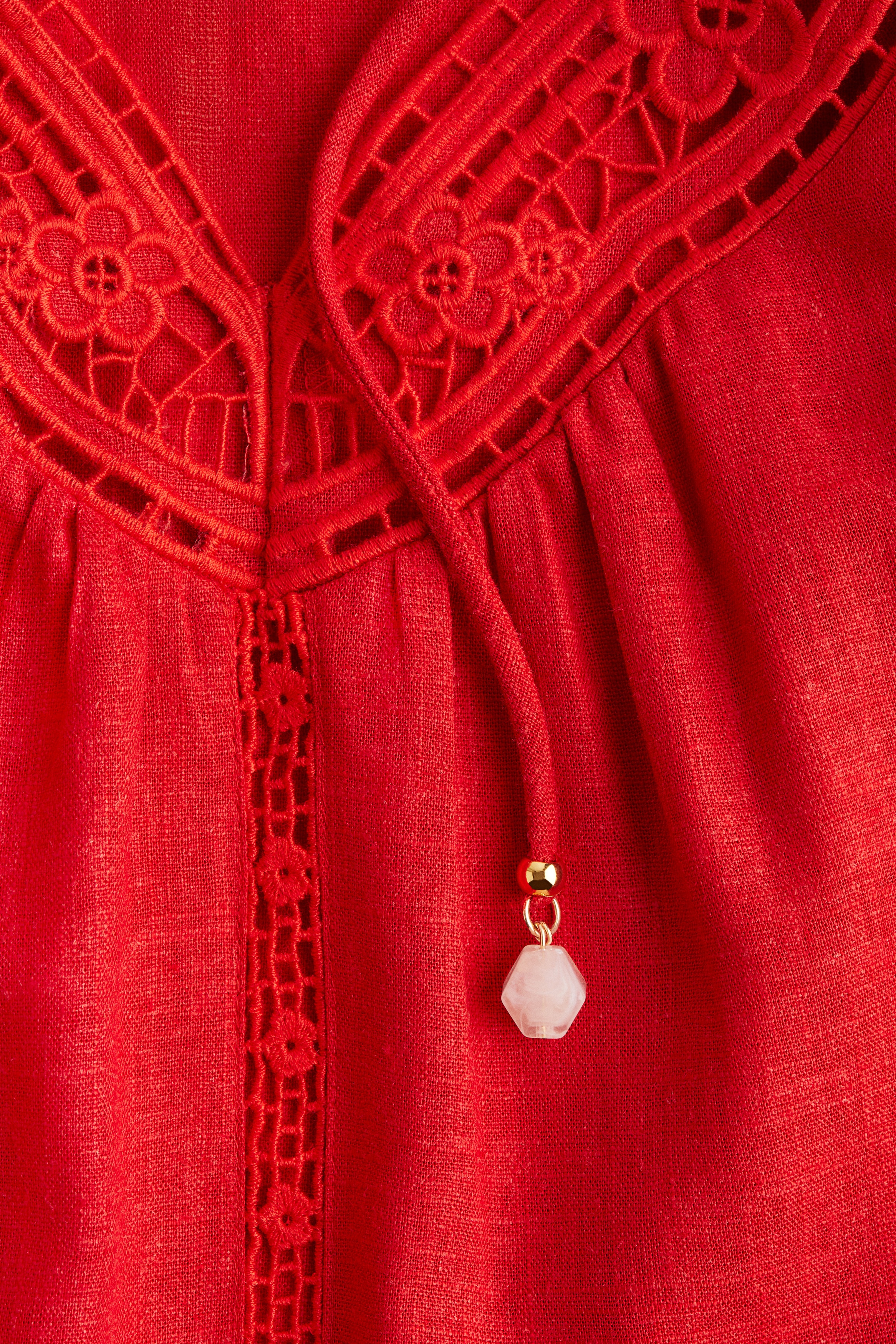 Broderie anglaise tie-strap dress