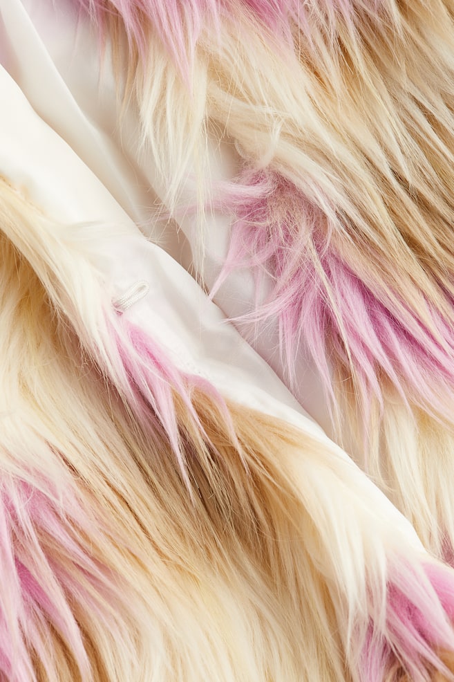 Fluffy jacket - Beige/Pink - 3