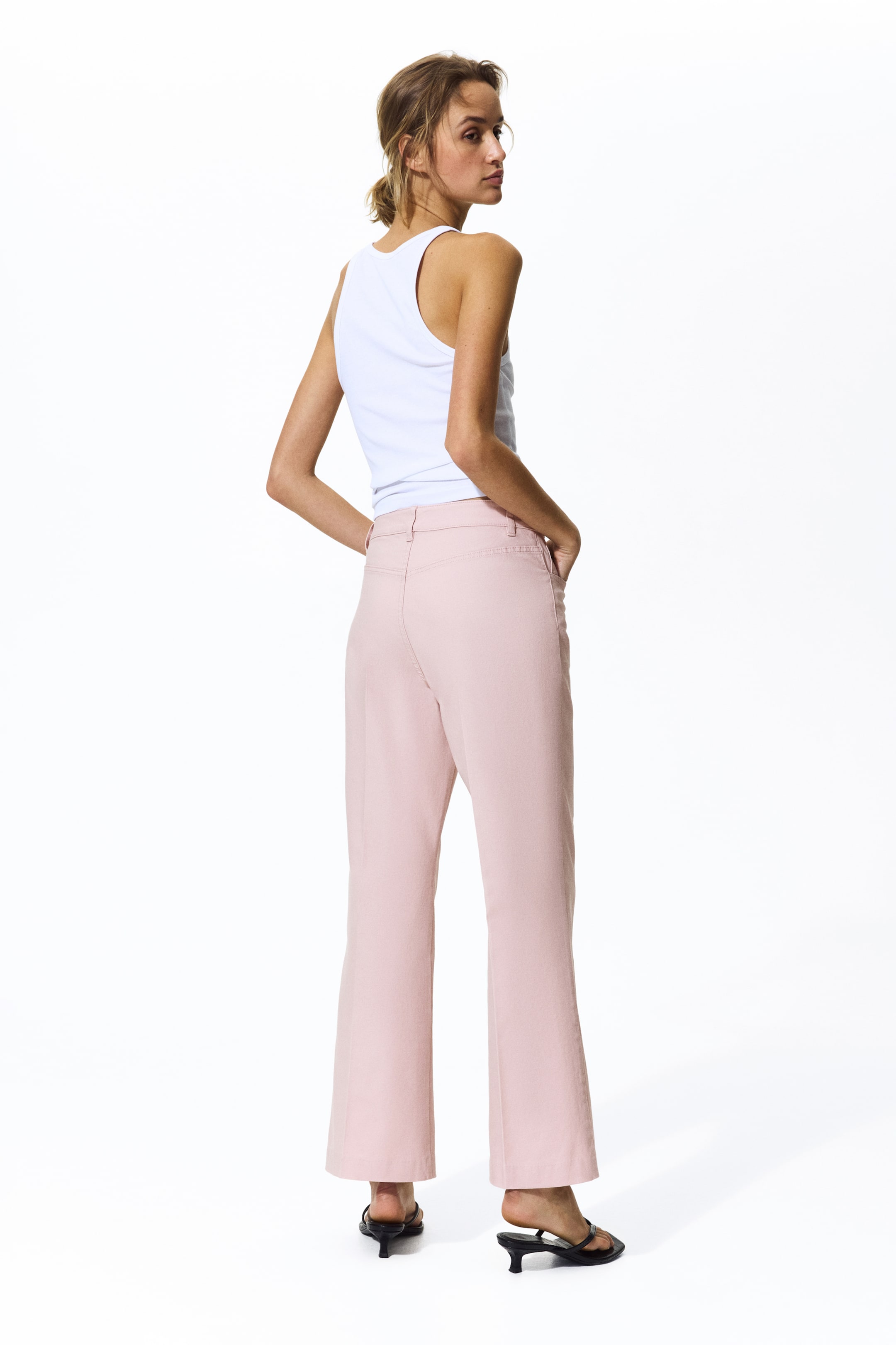 Pantalon coupe bottillon en toile de coton