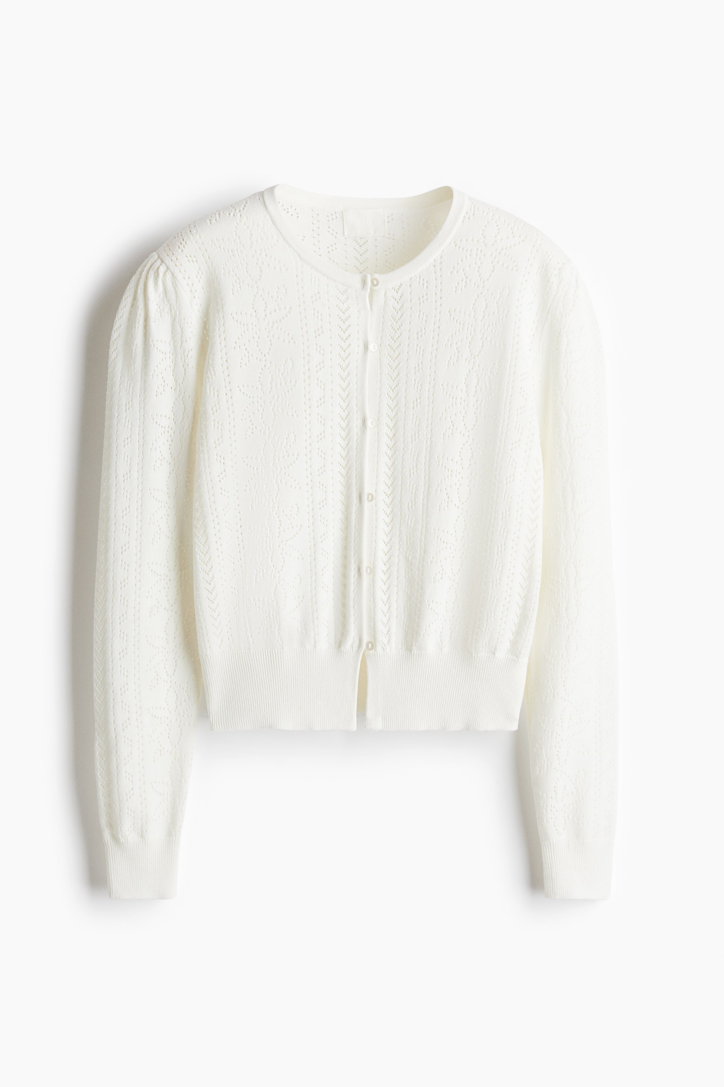 ポインテルニットカーディガン - ホワイト - レディース | H&M JP