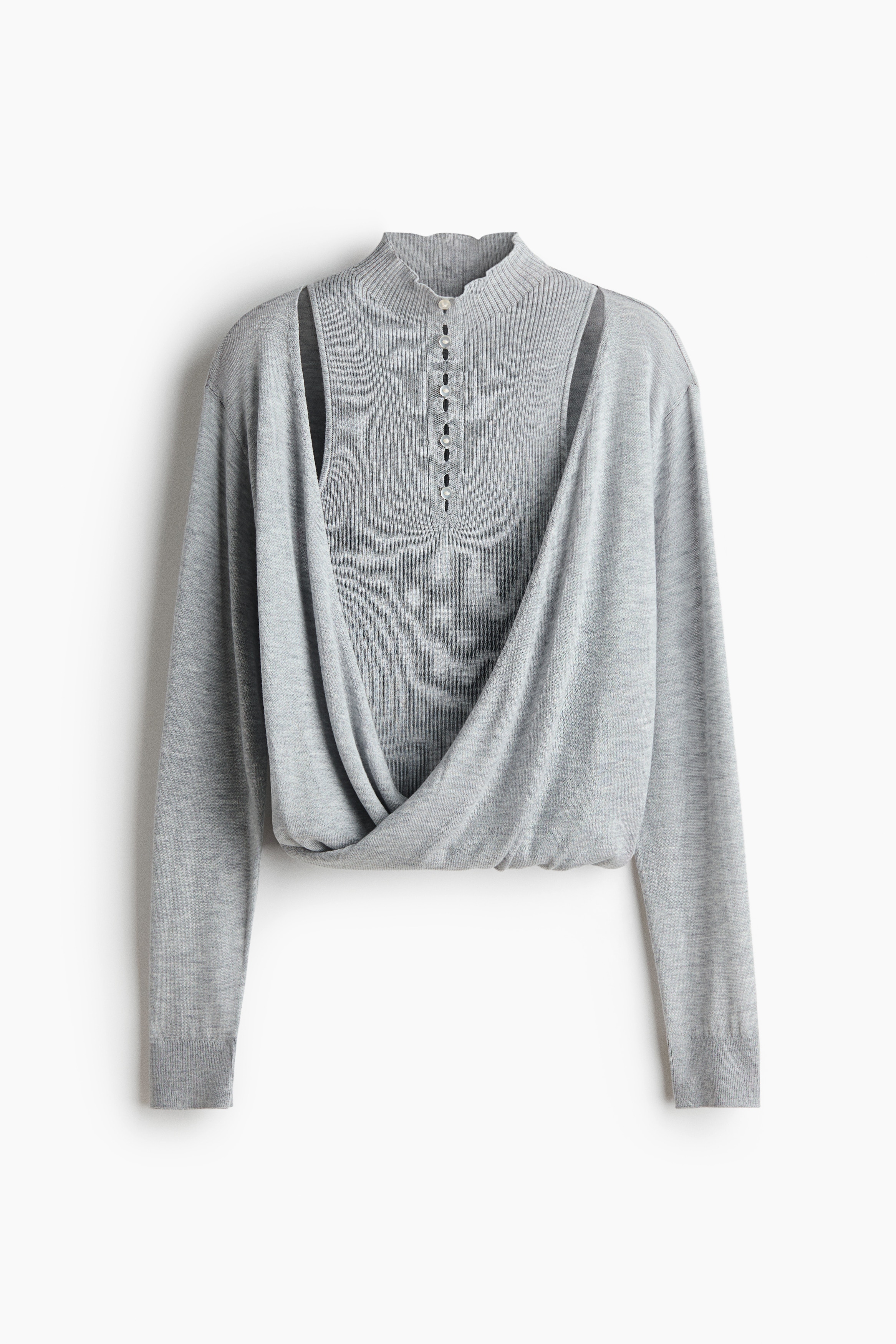 Top de punto efecto layering - Gris jaspeado