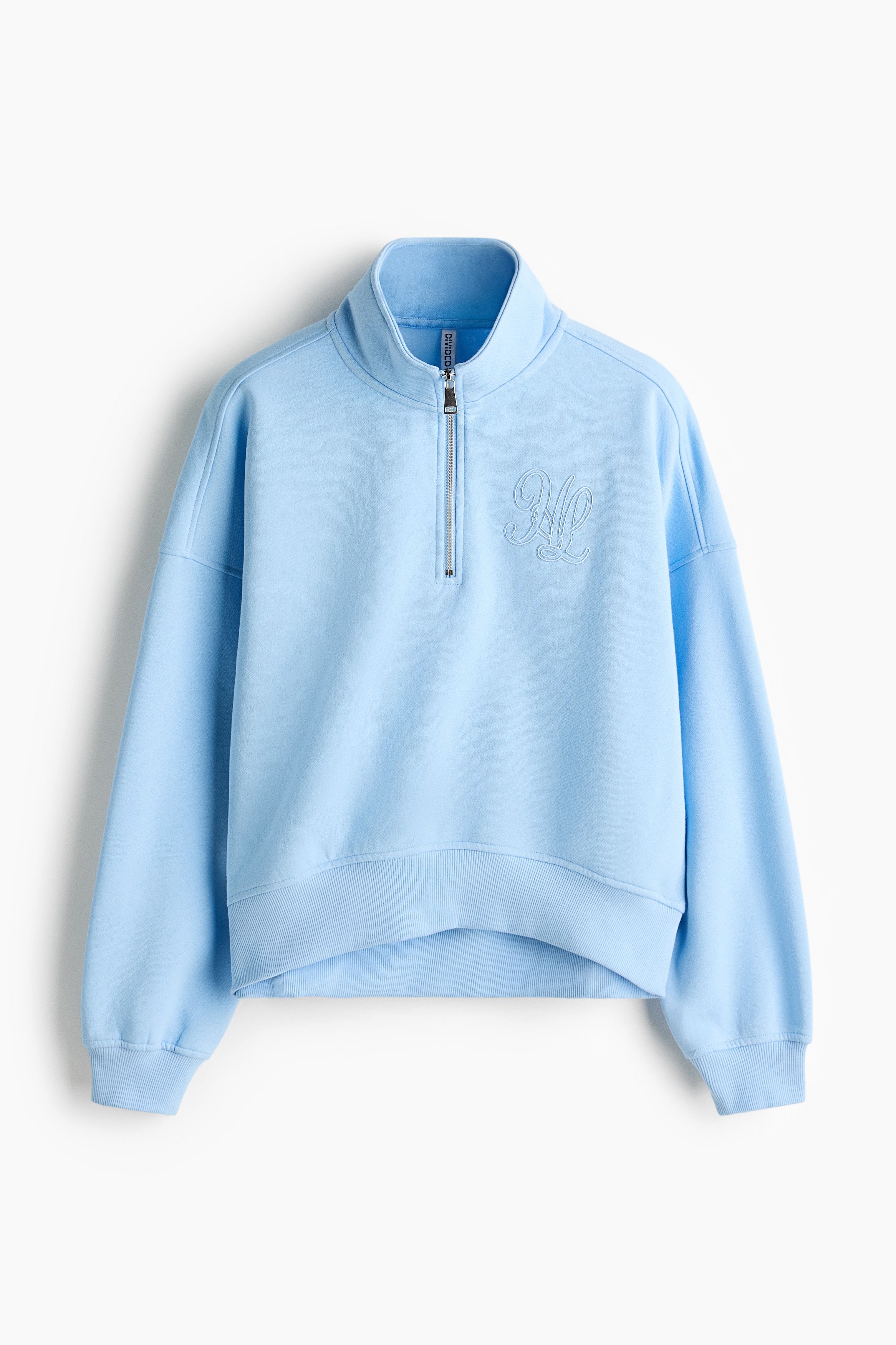 Half-Zip Sweatshirt - Light blue/Light gray melange