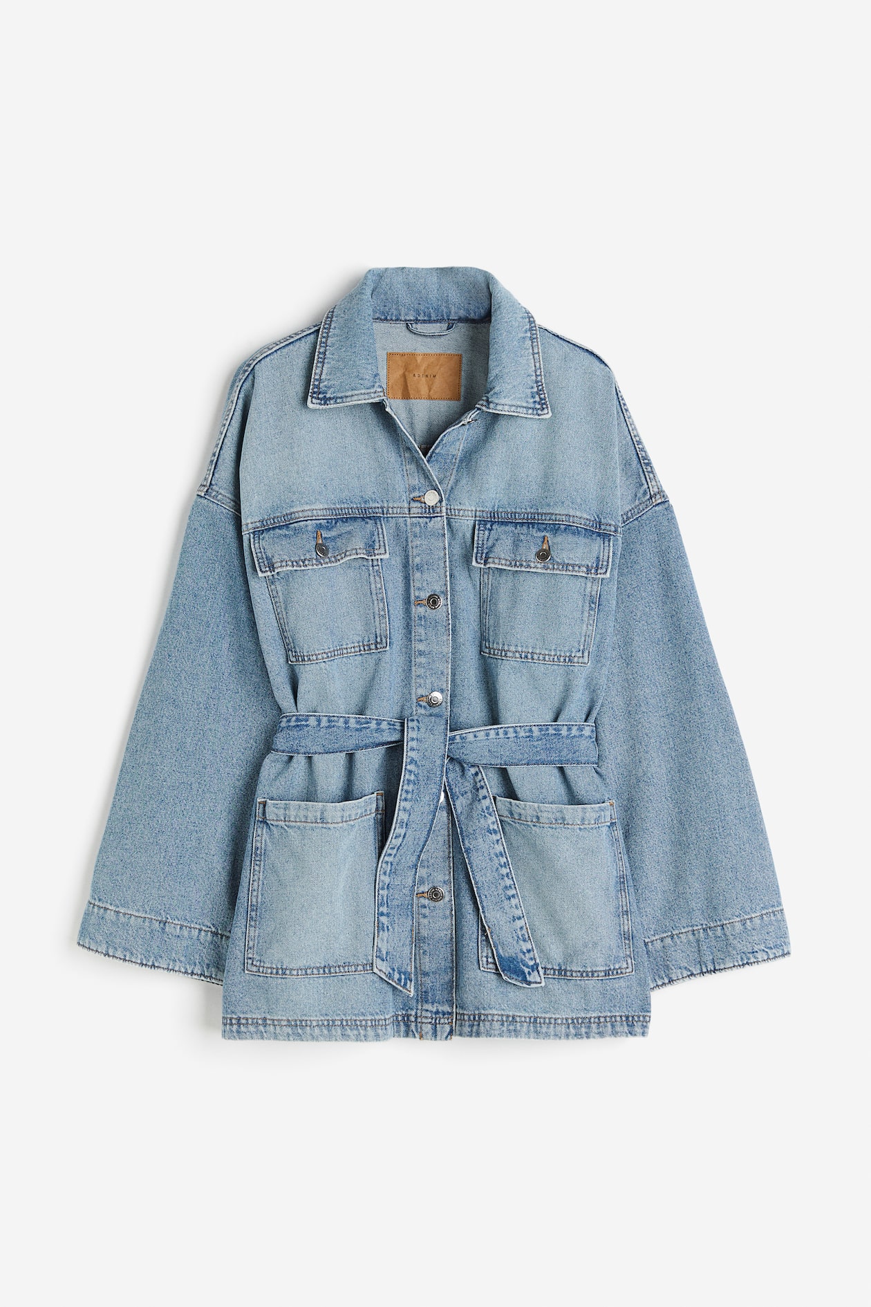 Jean Oversize Veste En Jean Longue H&m Veste Sans Col En Denim