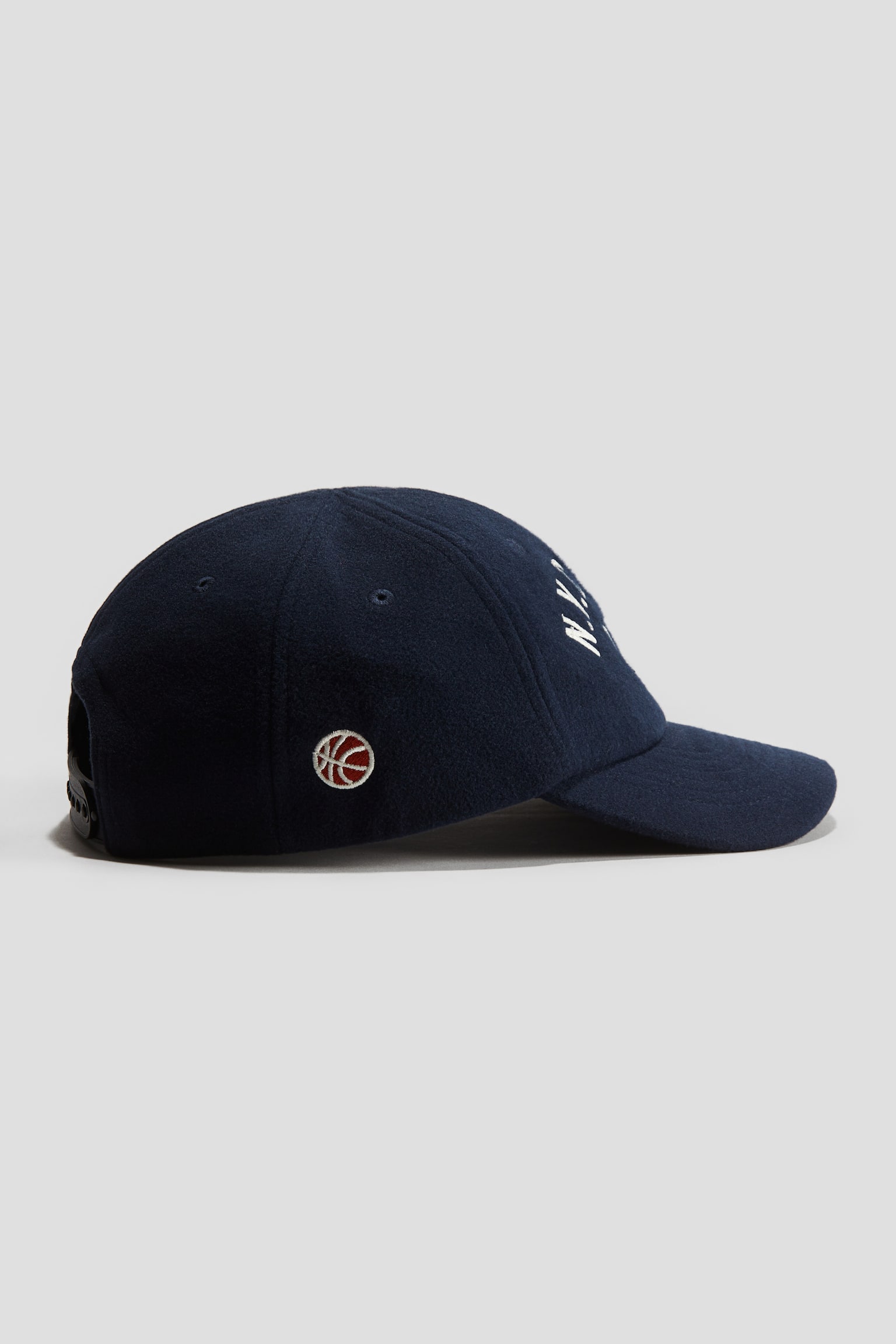 Embroidery-detail twill cap - ネイビーブルー／N.Y.C Club/クリーム／バスケットボール - 2