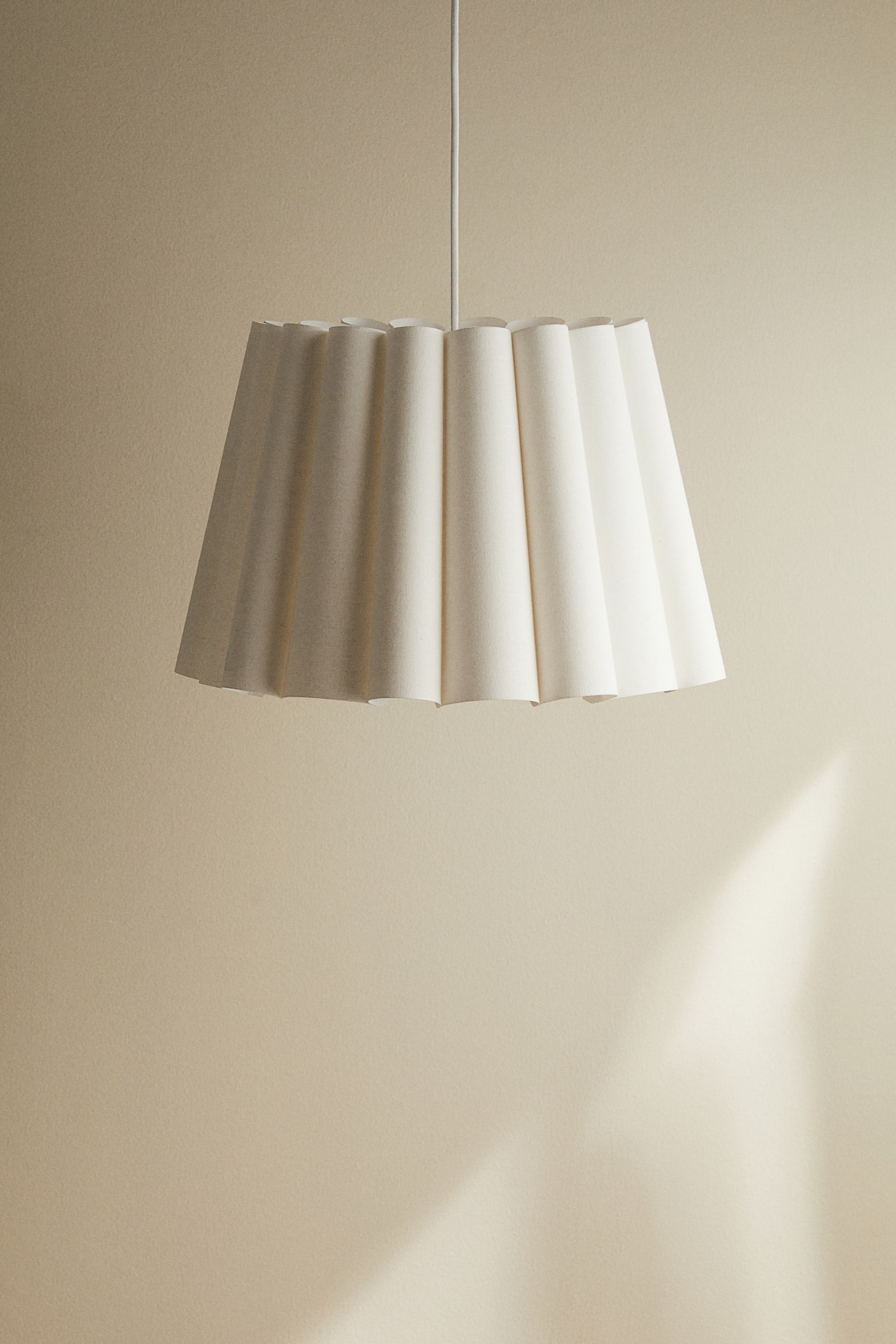 Pleated cotton lamp shade - White - 2