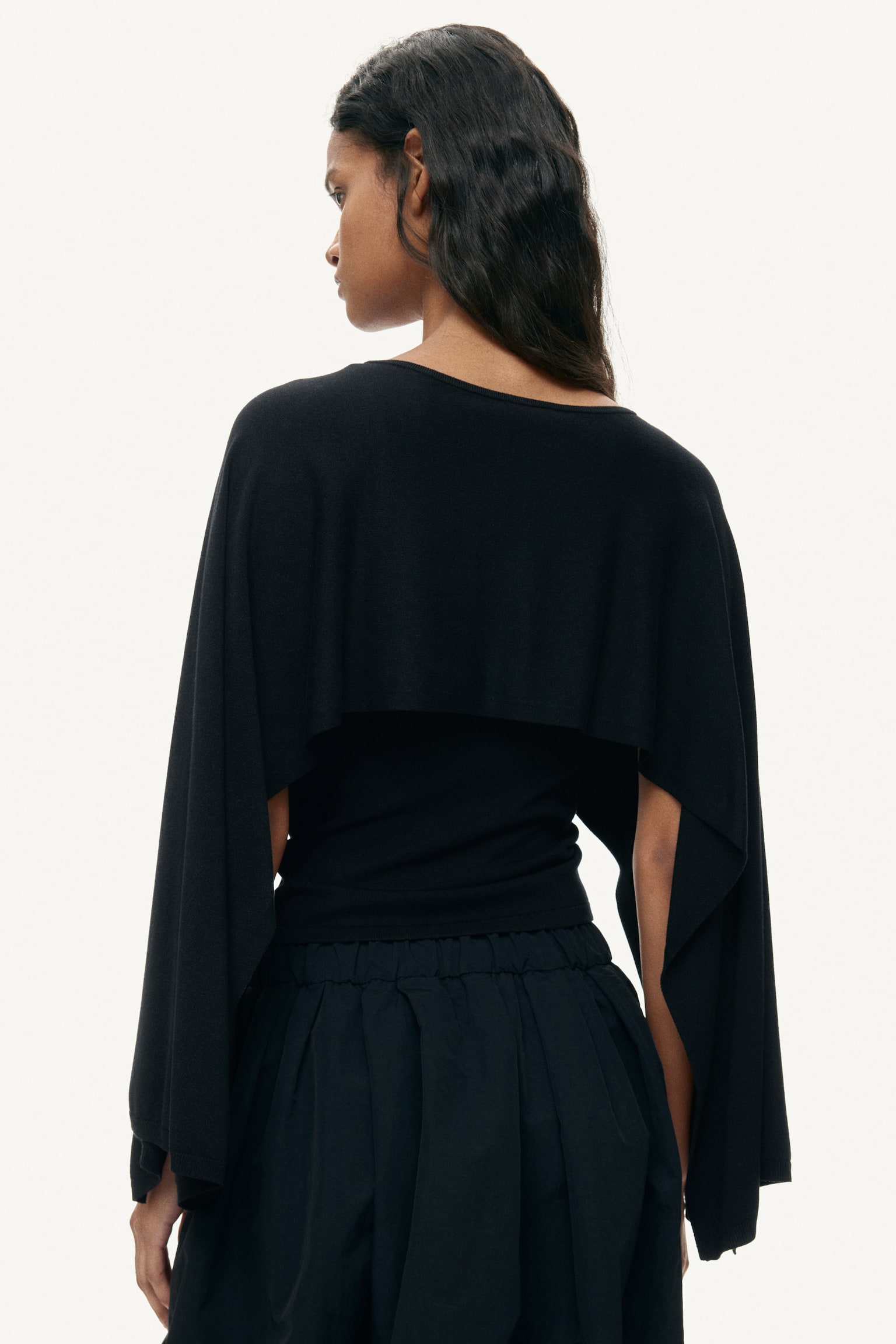 Cape-look top - Fekete/Sötétkék - 5