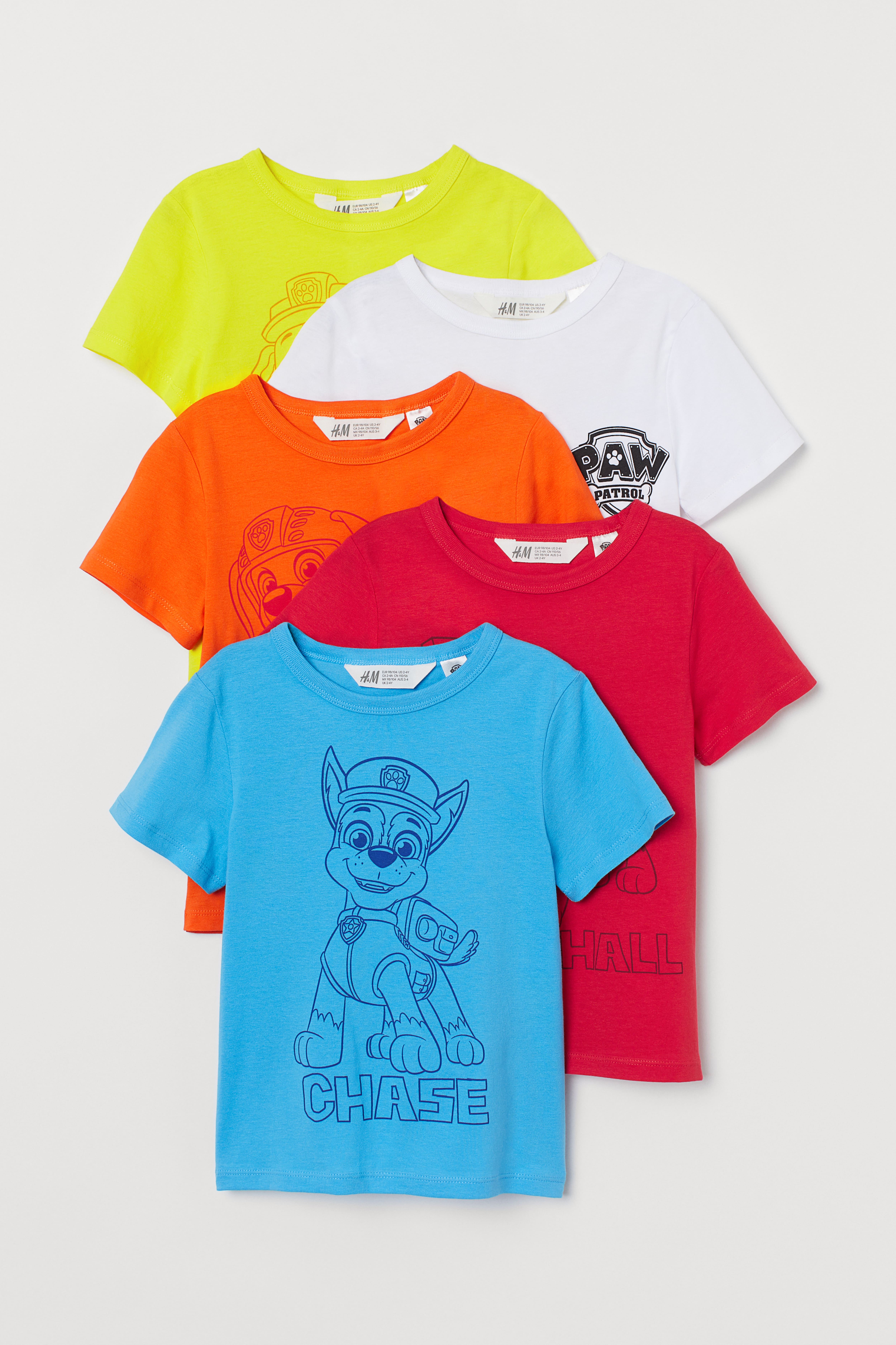 5 pack Printed T shirts Blue Paw Patrol Kids H M CA