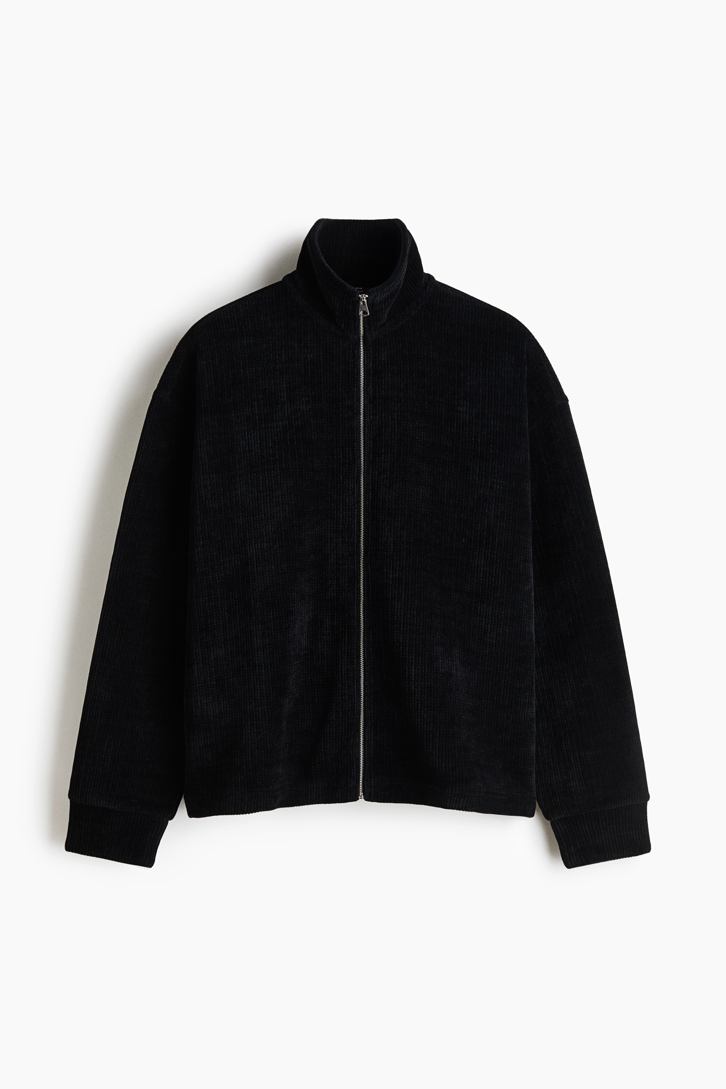 Relaxed-Fit Chenille Track Jacket - Black