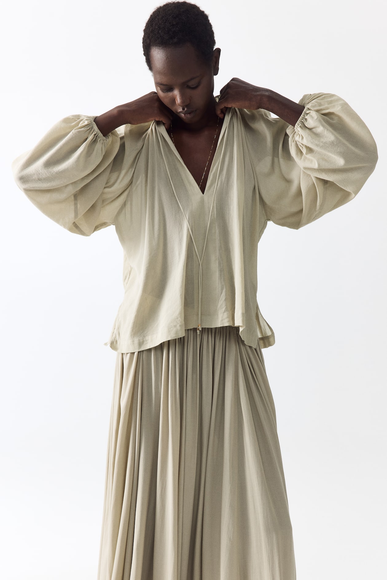 Oversized Cotton-Blend Blouse - image 3