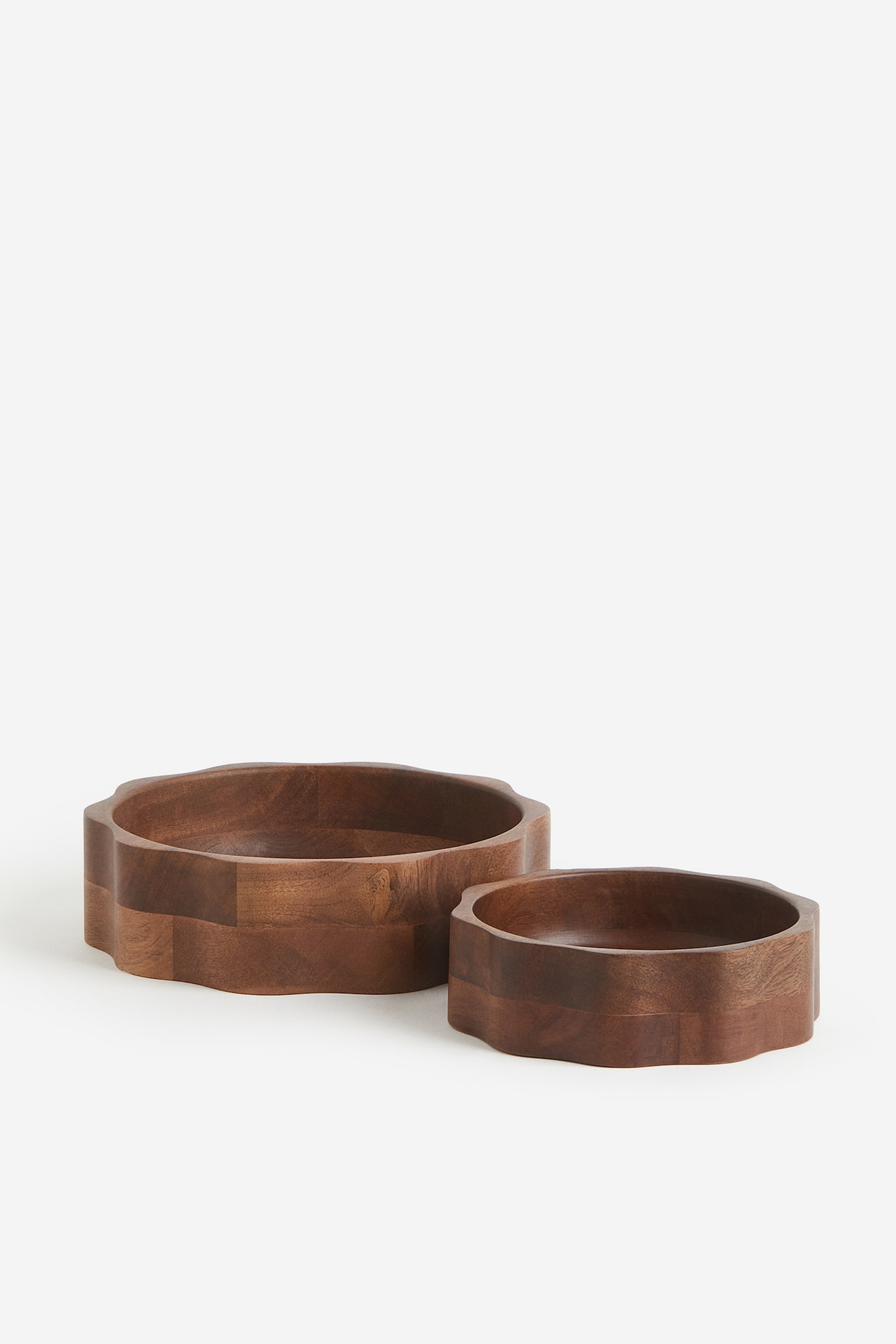 2-pack wooden bowls - Dark brown - 1