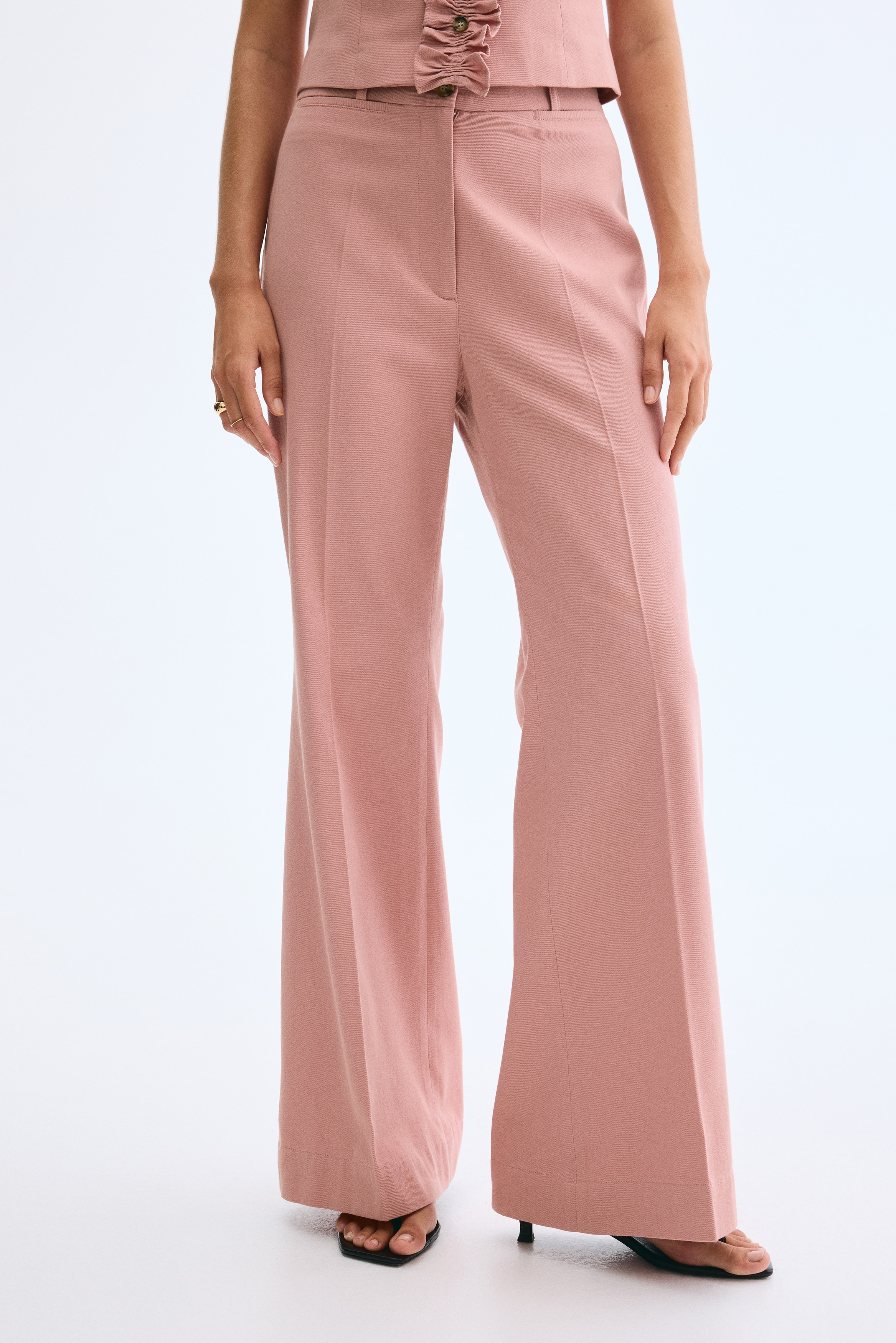 h&m flared dress pants Women's Navy blue Flared Dress Pants