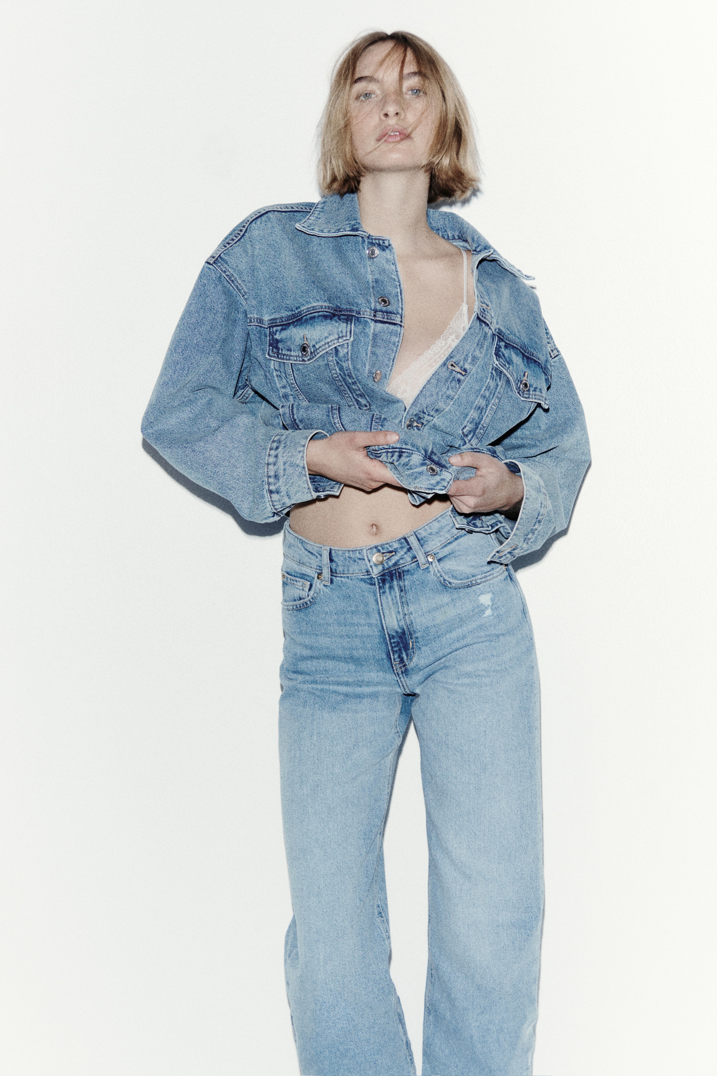 Wide High Waist Jeans - Helles Denimblau/Dunkles Denimgrau/Weiß/Washed Denimblau/Denimblau/Marineblaues Denim/Marineblaues Denim/Dunkles Denimblau/Dunkelbraun/Helles Denimblau