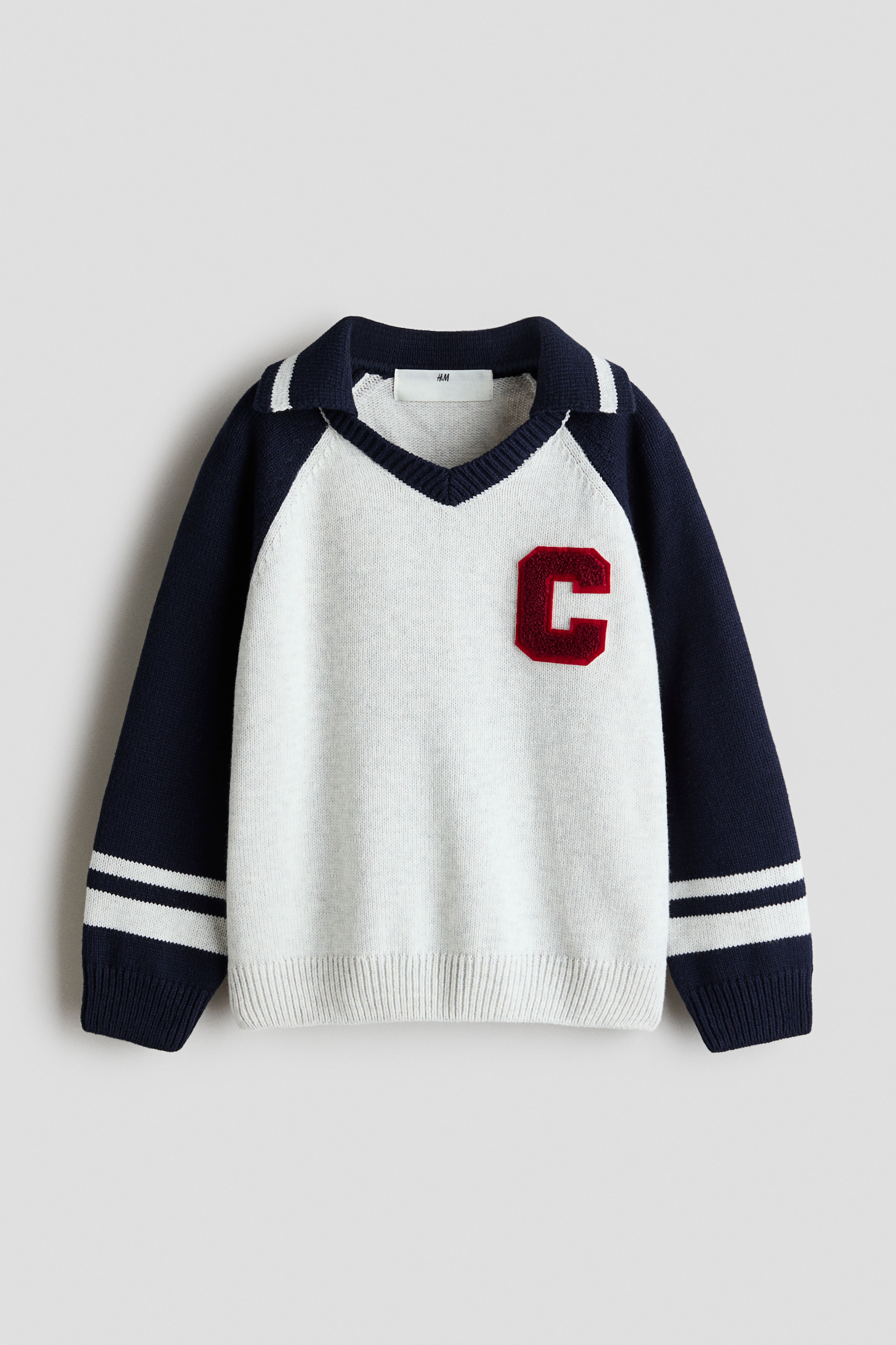 Appliqué-Motif Polo Sweater