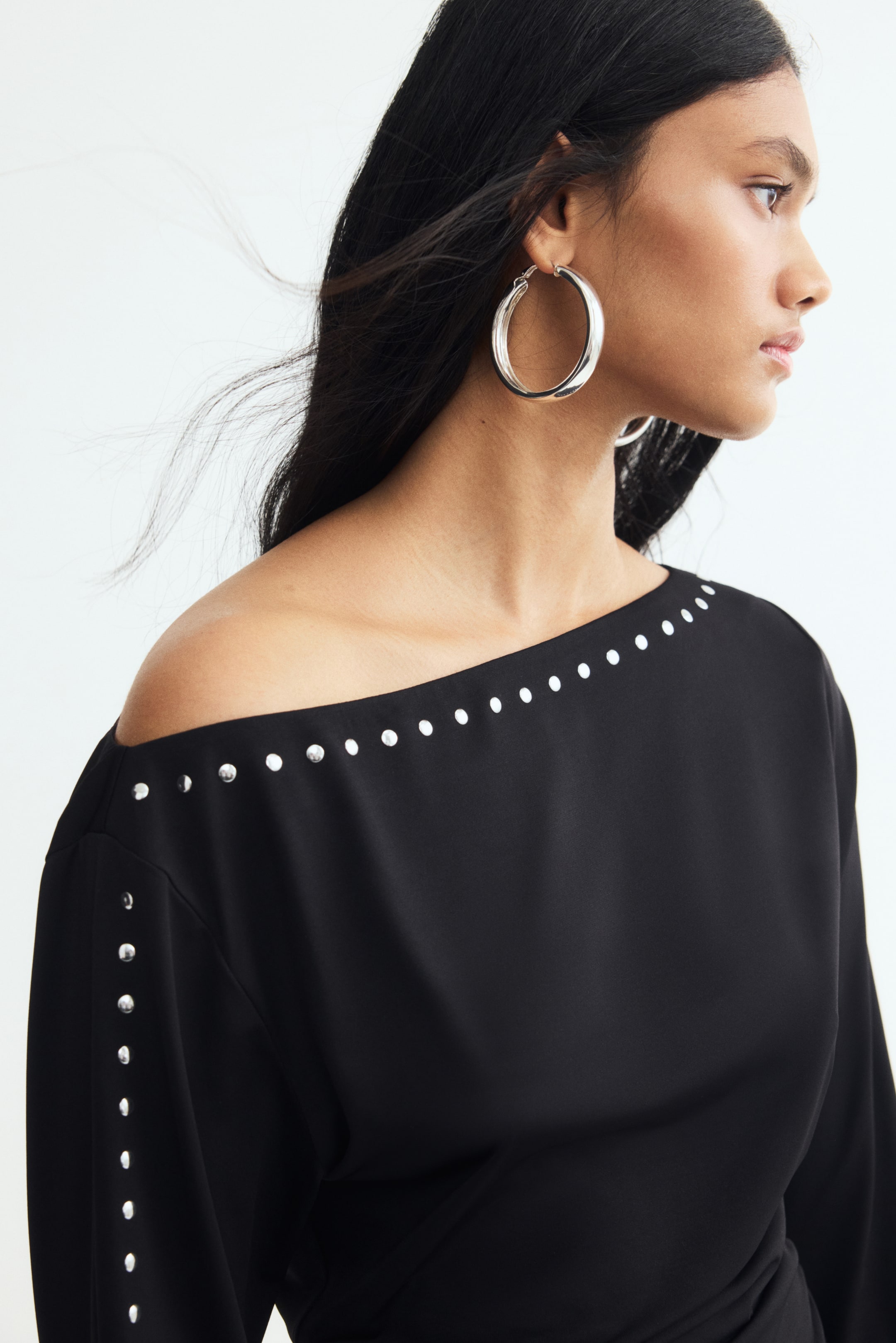 Studded Boat-Neck Top
