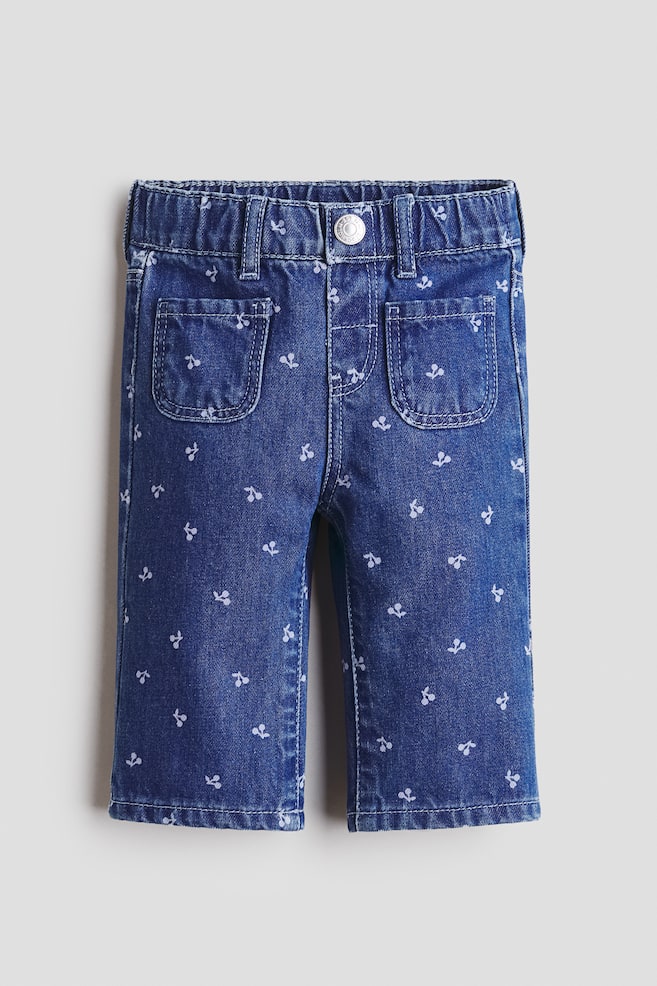 Flared Leg Jeans - Dark denim blue/cherries/Denim blue/Beige/leopard print/Denim blue/Denim blue/hearts - 1