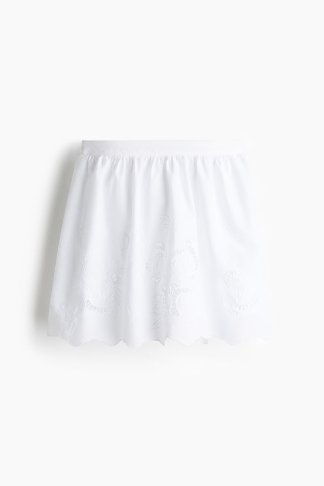 Falda en bordado inglés - Blanco - 1
