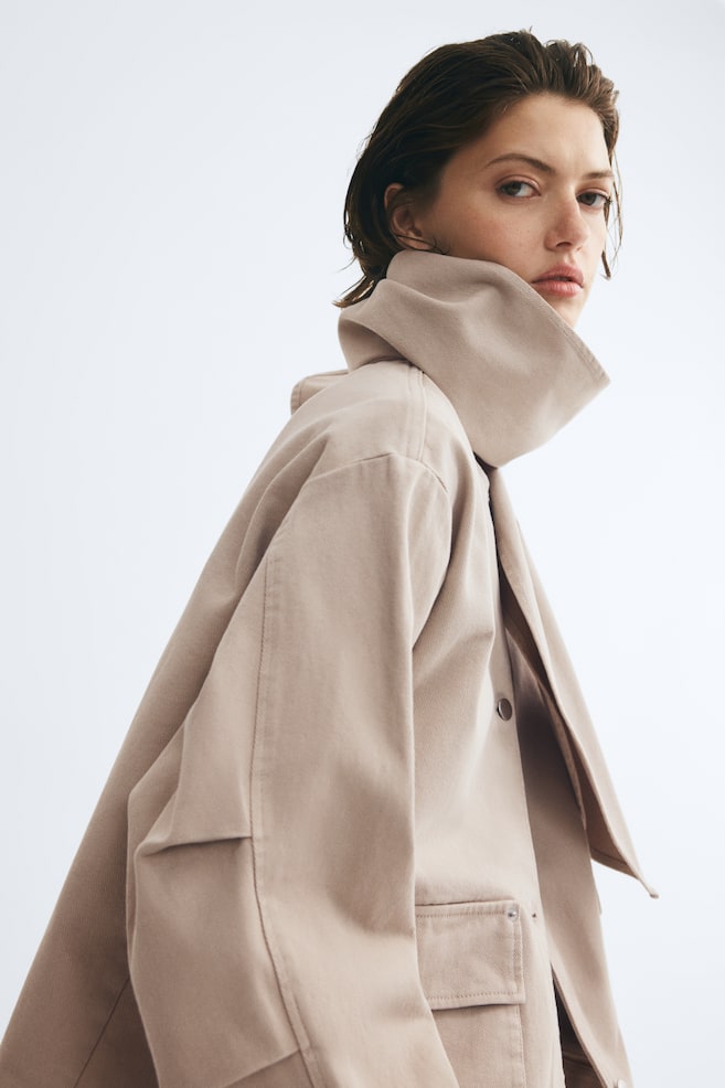 Twilljacke mit Schalkragen - Hellbeige - 1