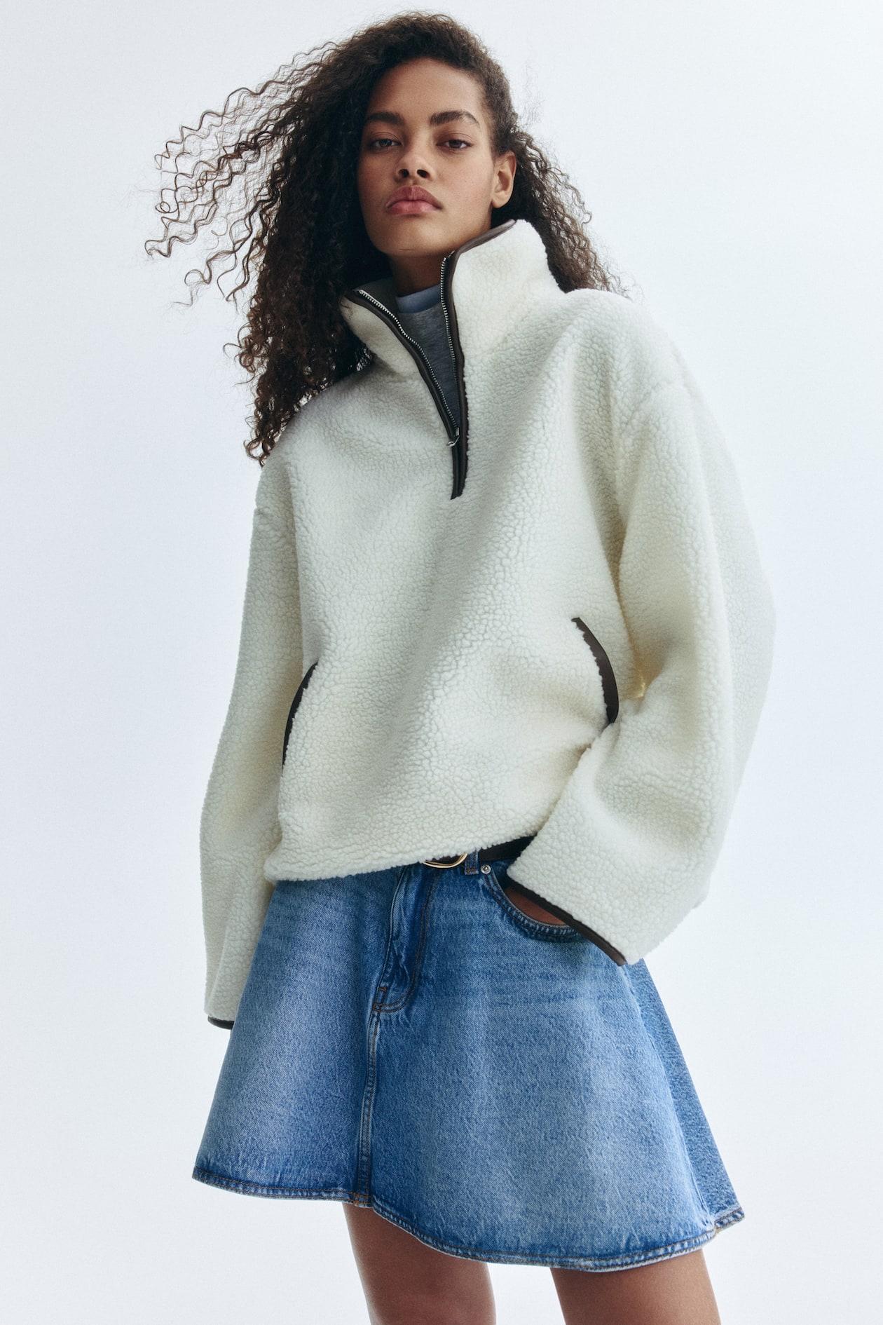 Half-Zip Teddy Fleece Sweatshirt - image 5