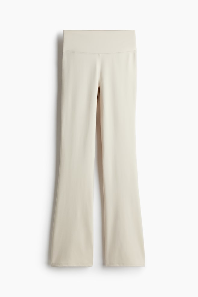 Flared sports leggings with DryMove™ - Light beige/Black/Truffle grey - 1