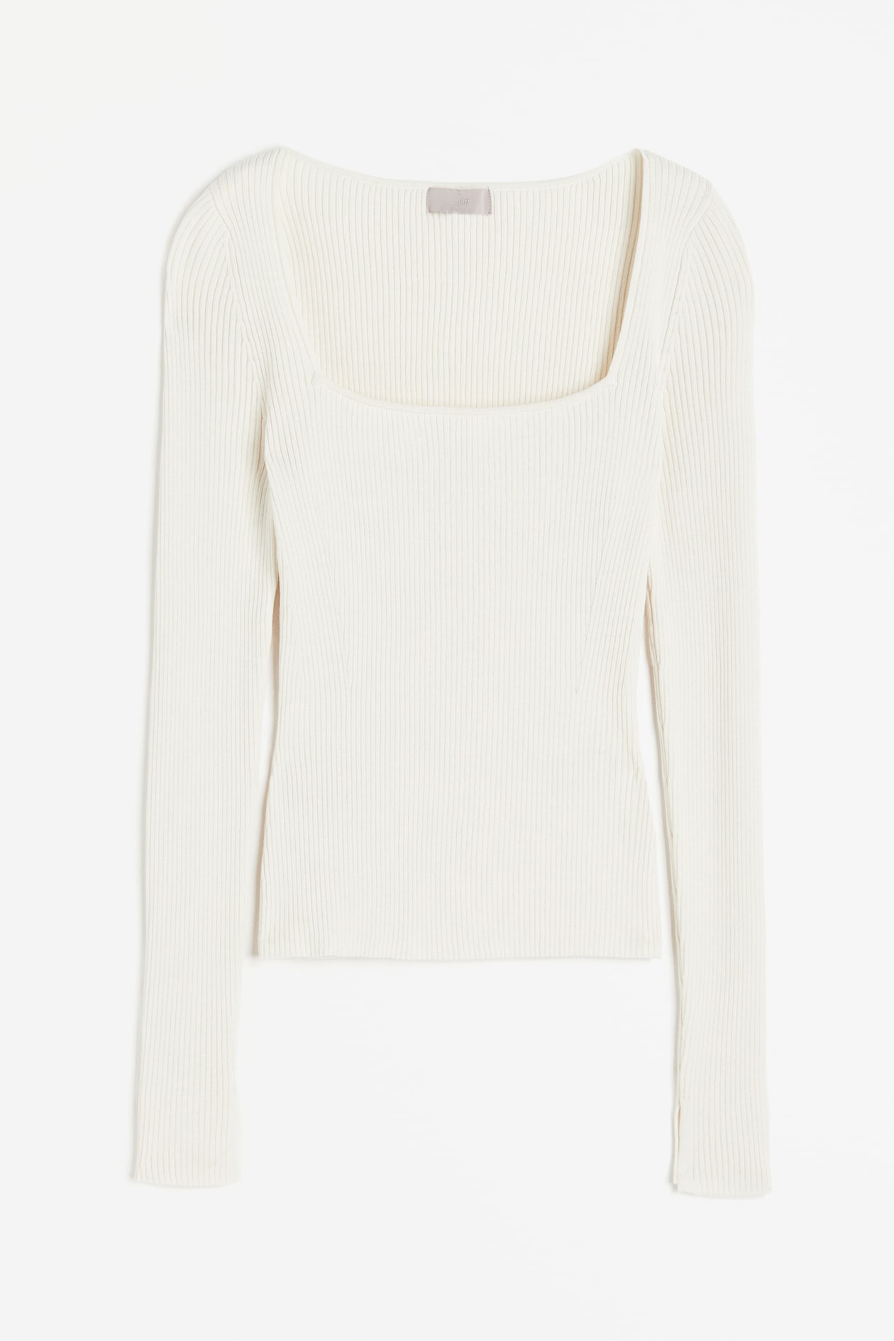 Square-neck Rib-knit Top