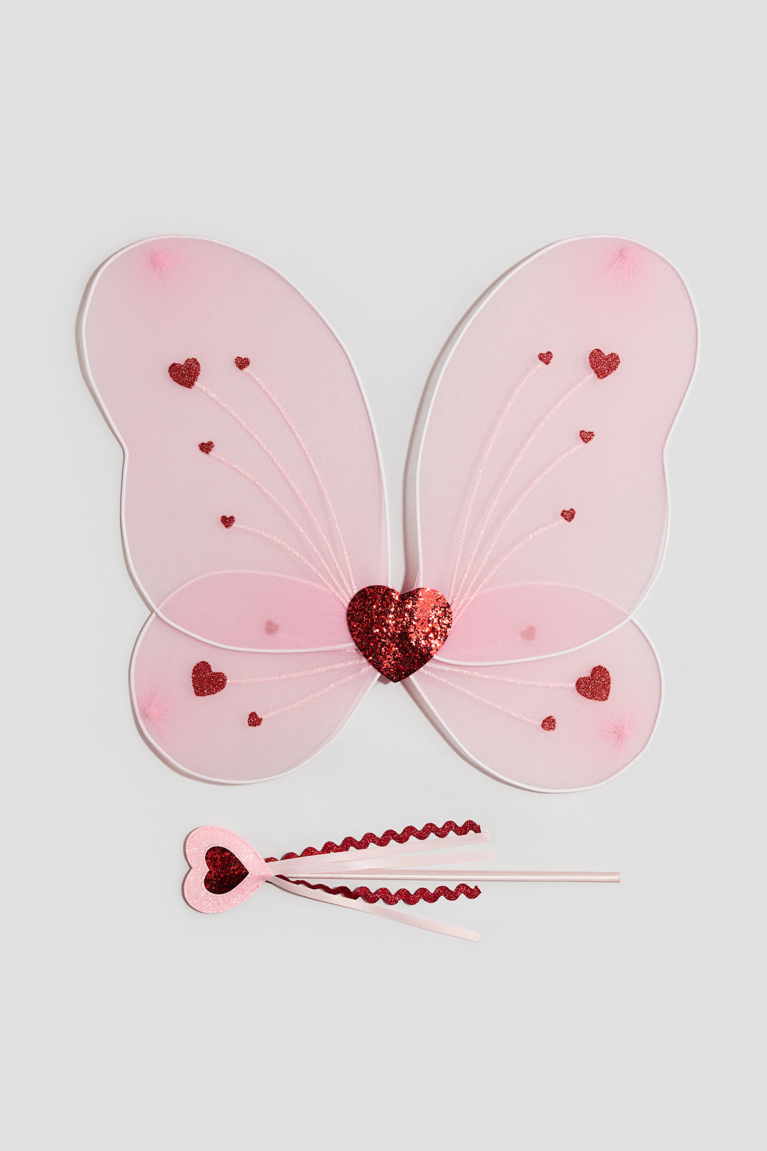 2-piece fancy dress wings set - Pink/Light beige/Gold-coloured - 2