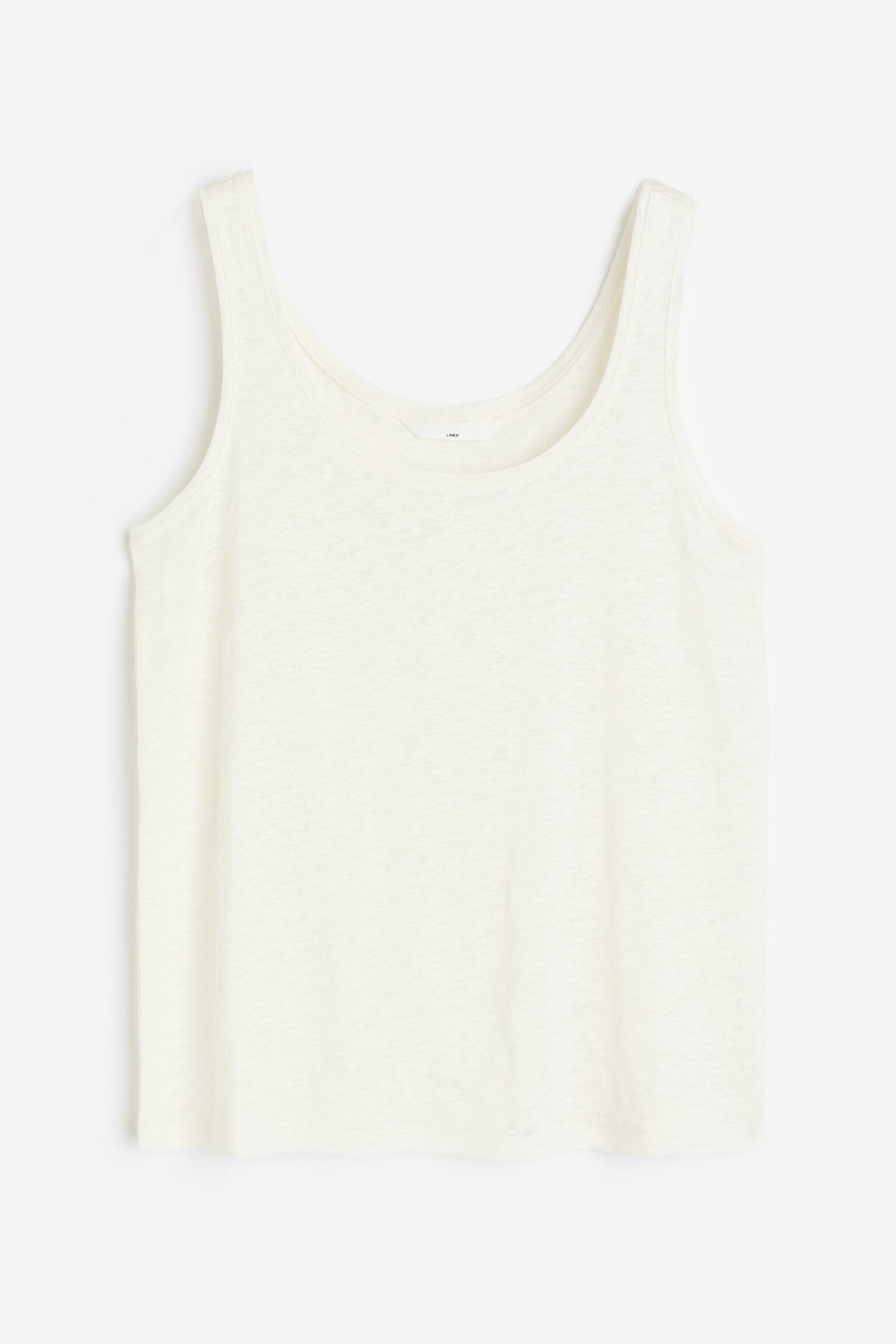 Linen vest top - White/Beige/Light yellow - 1