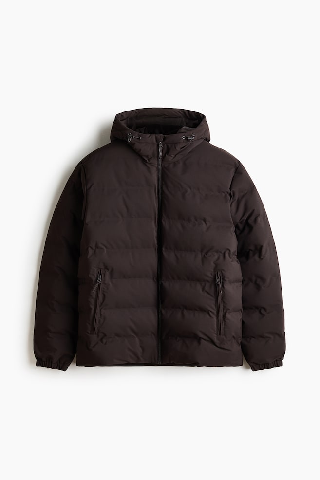 Padded Windproof and Water-Repellent Jacket - Dark brown/Dark khaki green/Black - 1