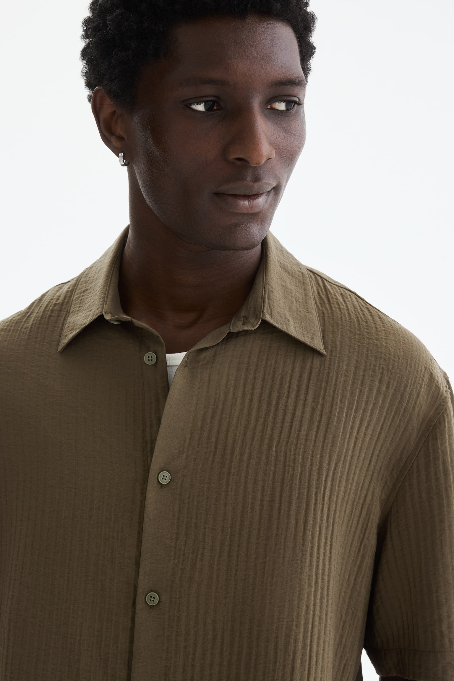 Relaxed Fit Shirt-Khaki green - 4