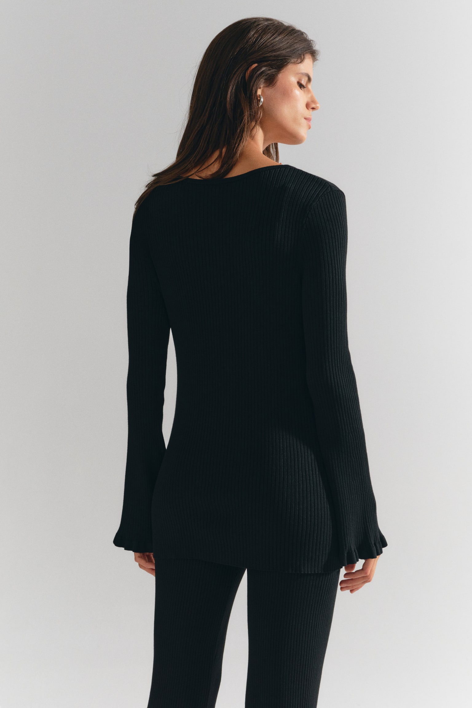 Женский кардиган H&M Mama Rib-Knit, цвет: Чёрный — фото 5