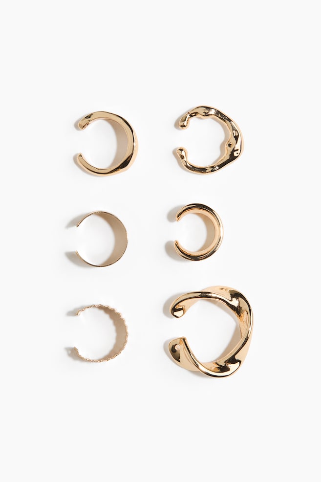 6-pack ear cuffs - Gold-coloured - 1