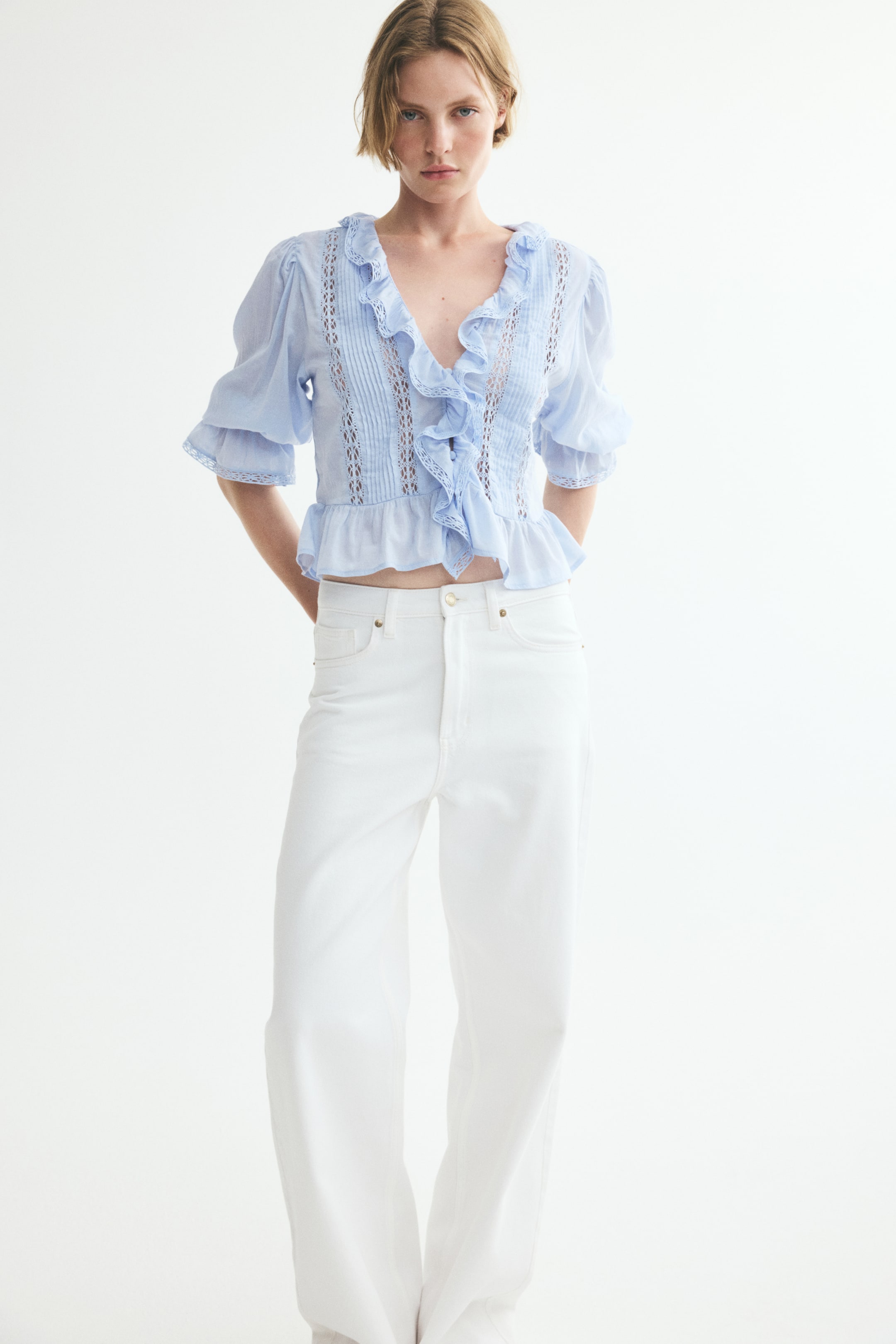 Lace-Trimmed Blouse