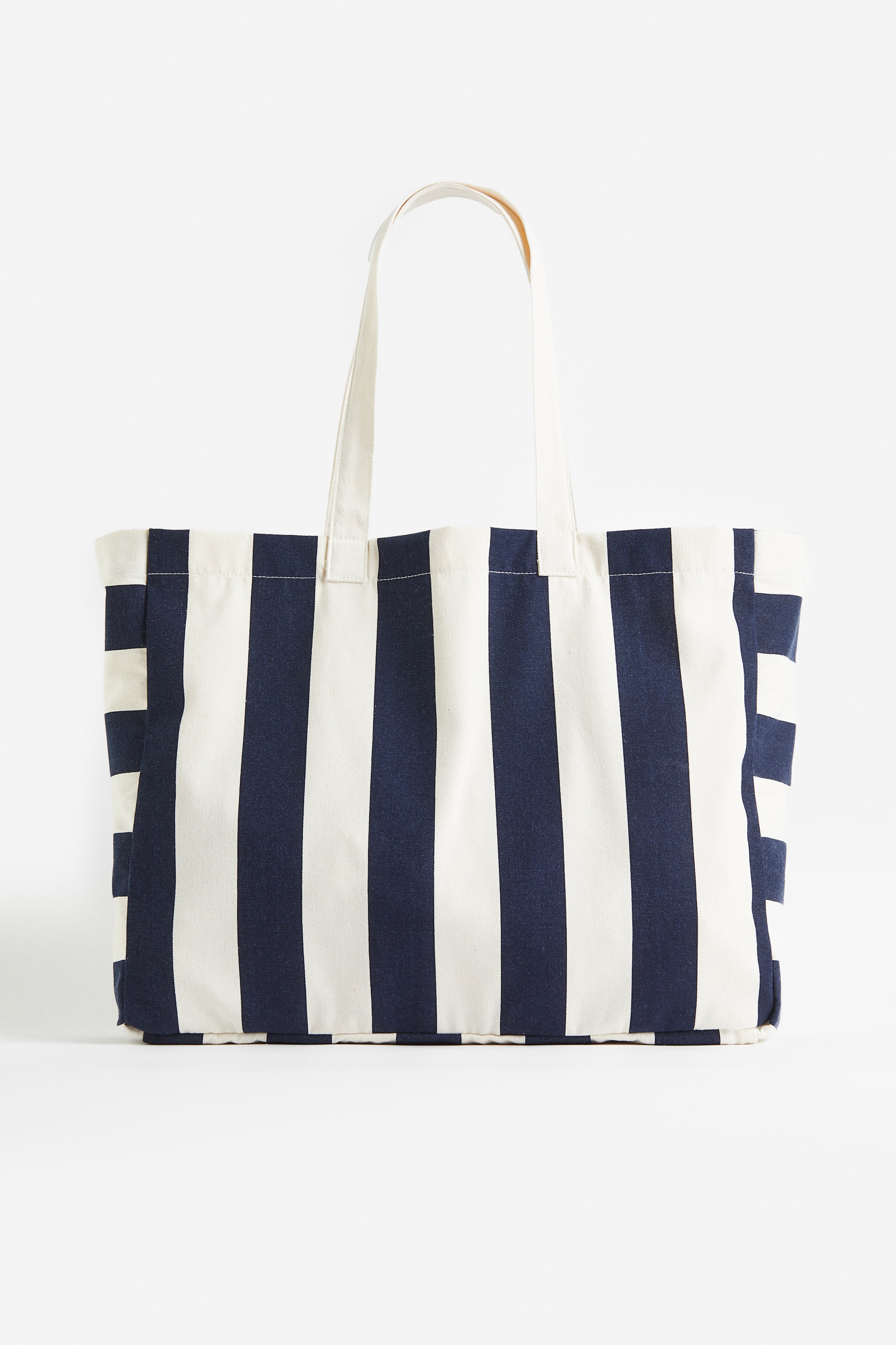 View larger image: Printed canvas shopper - Navy blue/Striped - Ladies | H&M SG 1