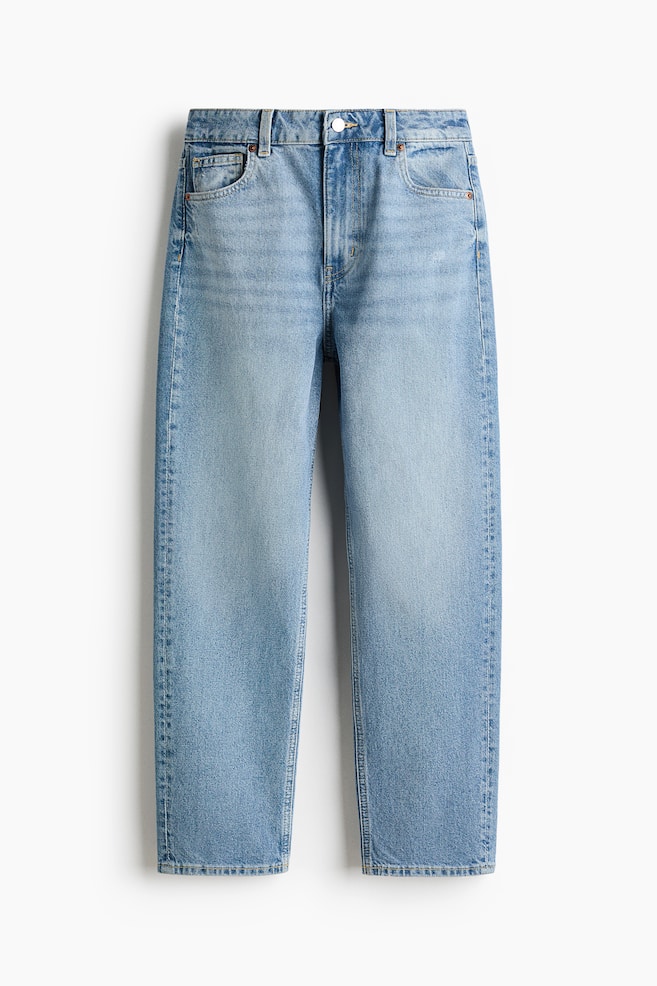 Mom Slim-Fit High-Waist Ankle Jeans - Light denim blue/Dark dusty brown/Denim blue/Dark denim blue/Dark denim blue/White/Dark denim gray/Light beige/Light denim blue/Cream/Denim blue/Denim blue/Denim blue - 1