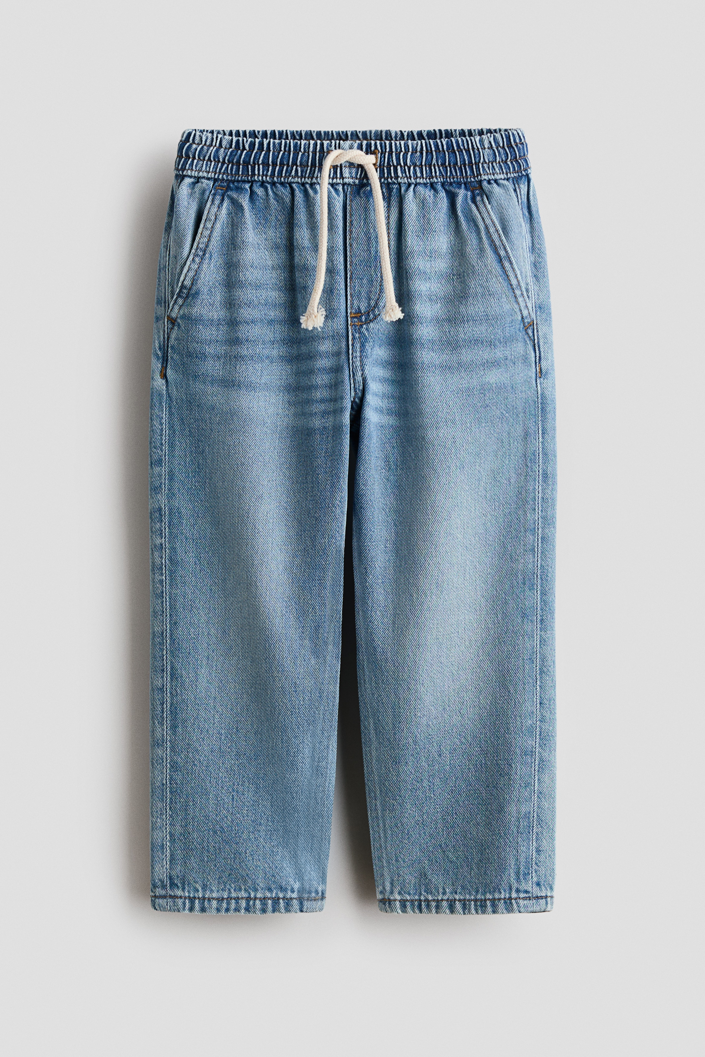 Twill pull-on trousers - Světlý denim blue/Krémová/proužky