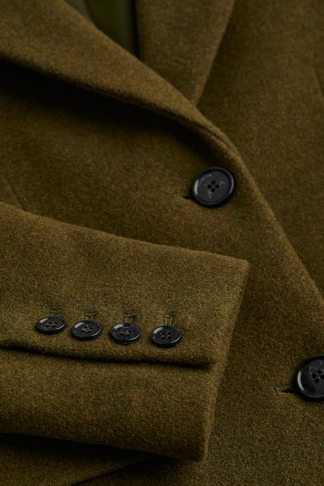 Wool-blend coat - Dark olive green - 5
