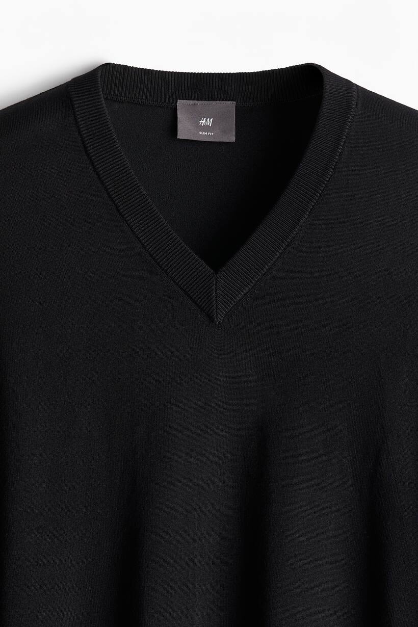 slim-fit-fine-knit-v-neck-sweater-black-men-h-m-us