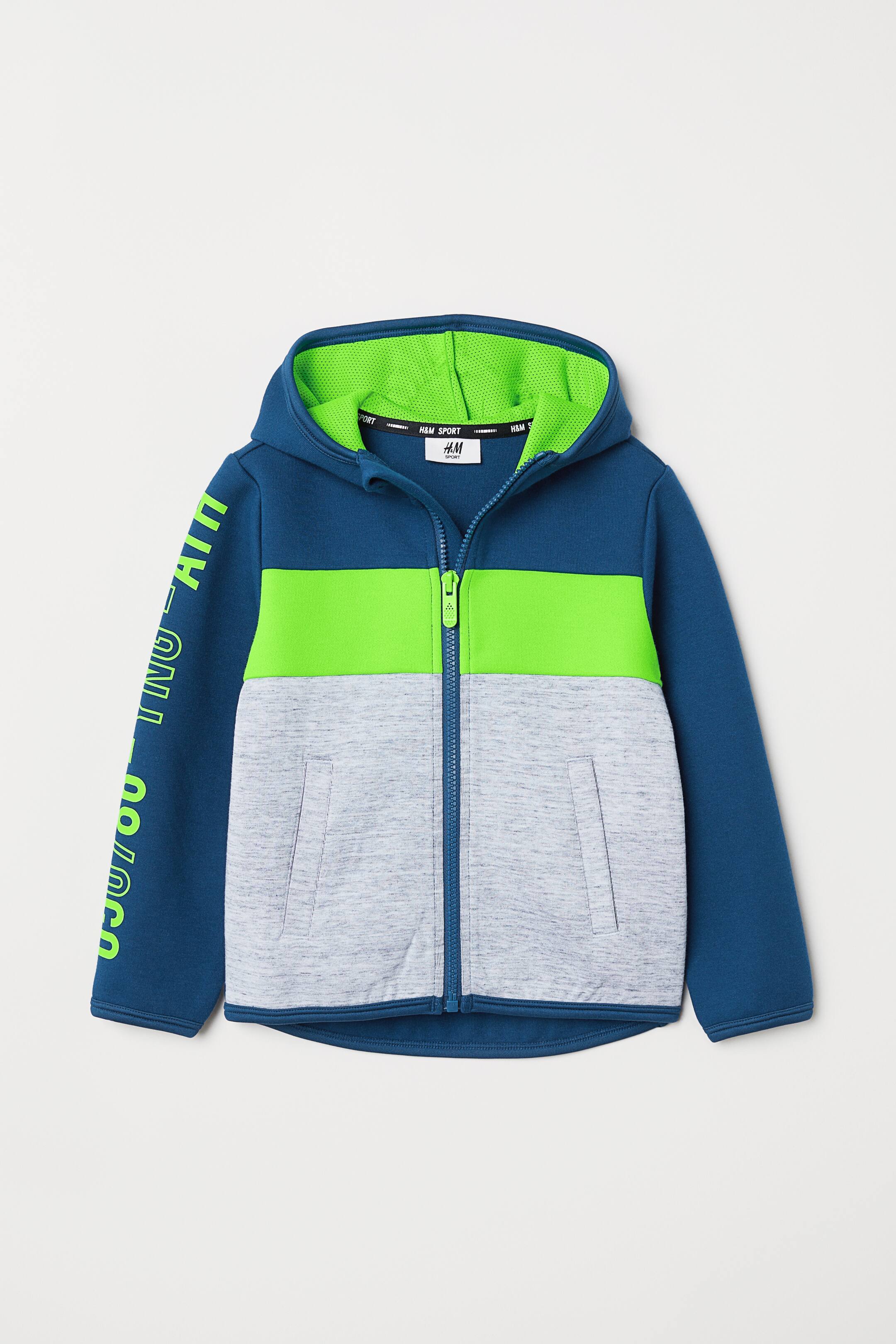 View larger image: Hooded sports jacket - Dark blue/Block-coloured - Kids | H&M IE 1