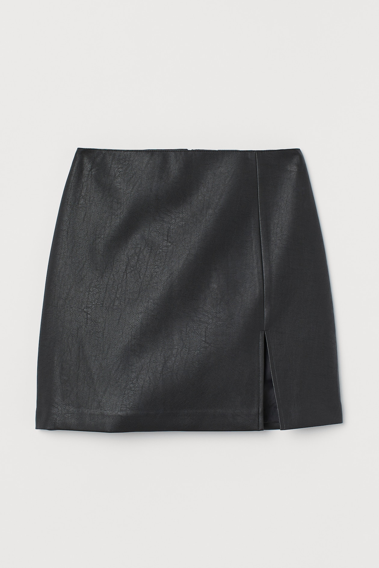 Faux Leather Skirt - Regular waist - Short - Black - Ladies | H&M US