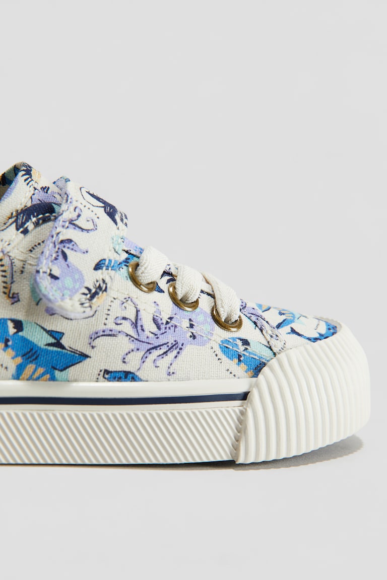 Sneakers van katoenen canvas Wit/haaien KINDEREN H&M NL