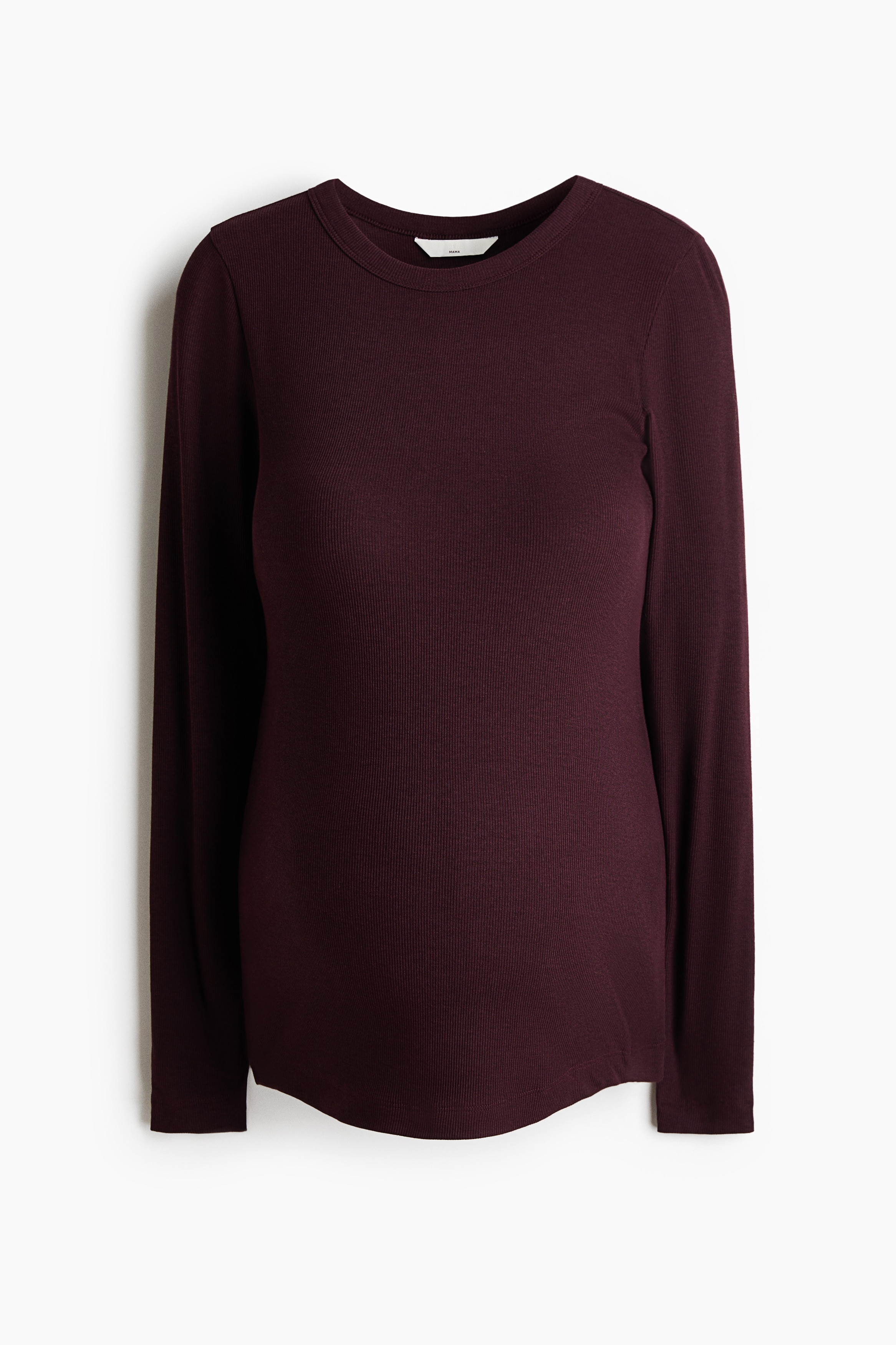 MAMA Ribbed jersey top - Burgundy/Black/Light beige marl/Grey marl/Navy blue/White/Striped/Dusty purple/Dark brown/Cream/Light green/Dark pink/Dusty pink