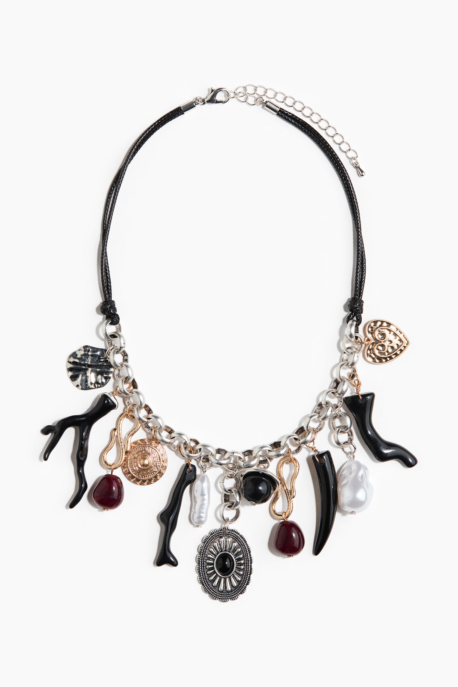 Charm necklace - Black - 2
