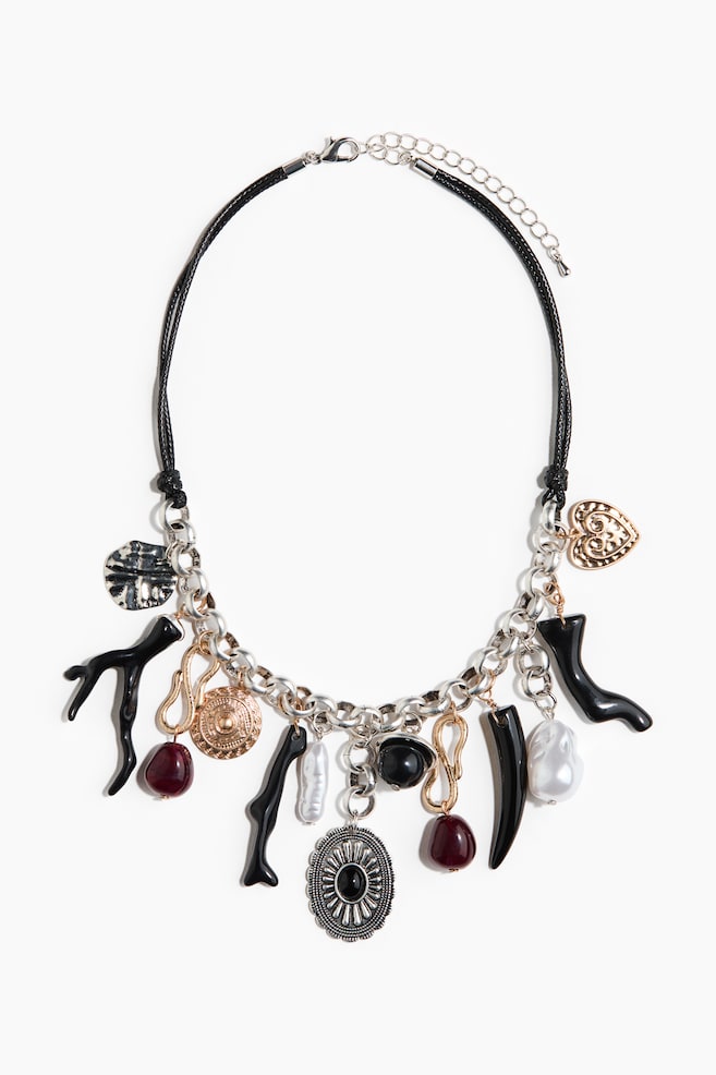 Charm necklace - Black - 1