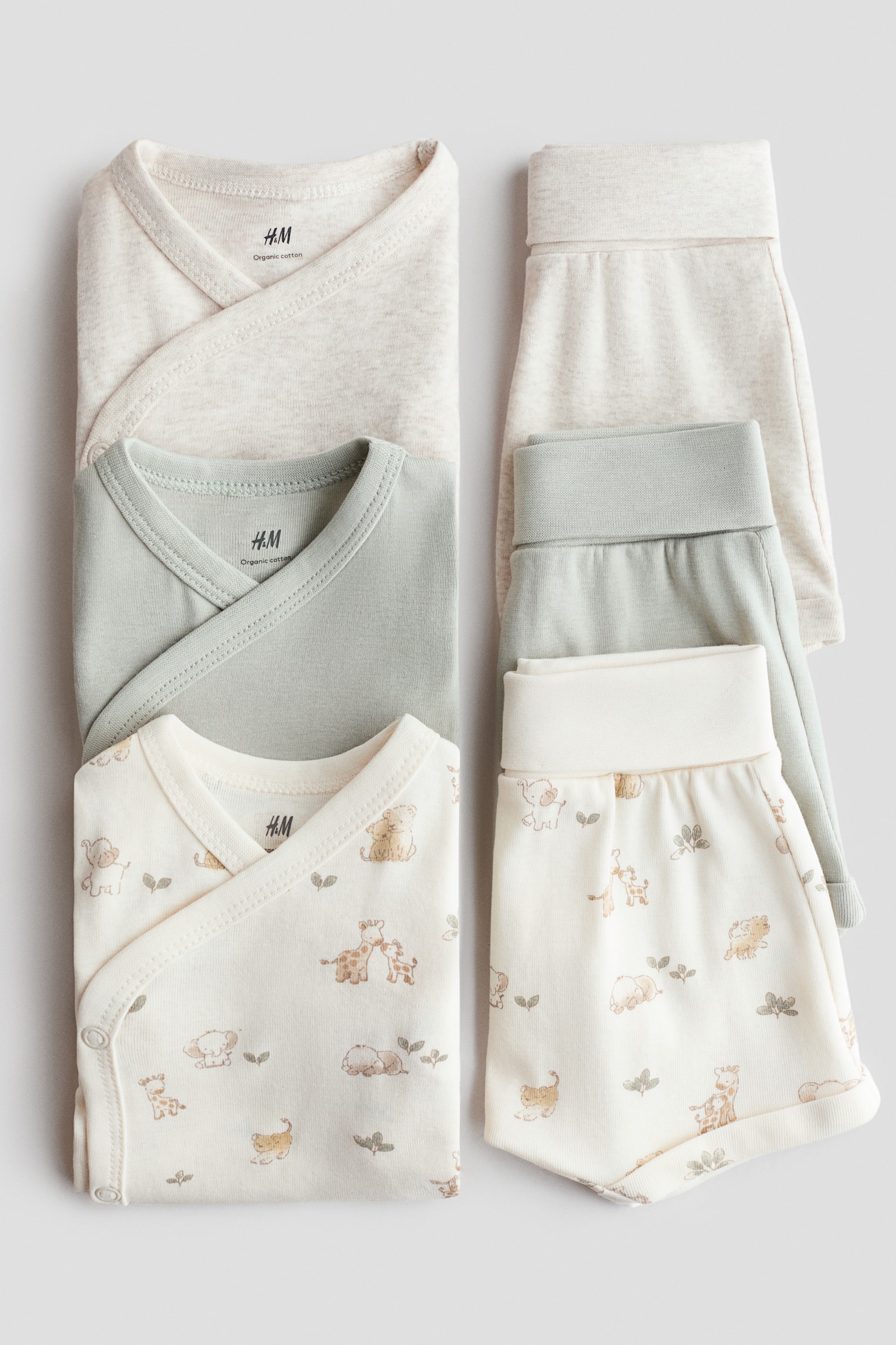 6-piece jersey set - Light dusty green/Animals/Light dusty blue/Sailing boats/Cream/Oranges/Light beige/Hearts/Beige/Bear/Blue/Light blue/Turquoise/Boats - 2