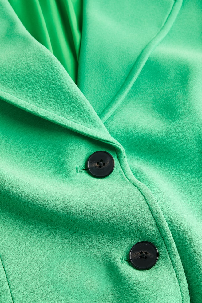 Single-breasted jersey blazer - Green - 5