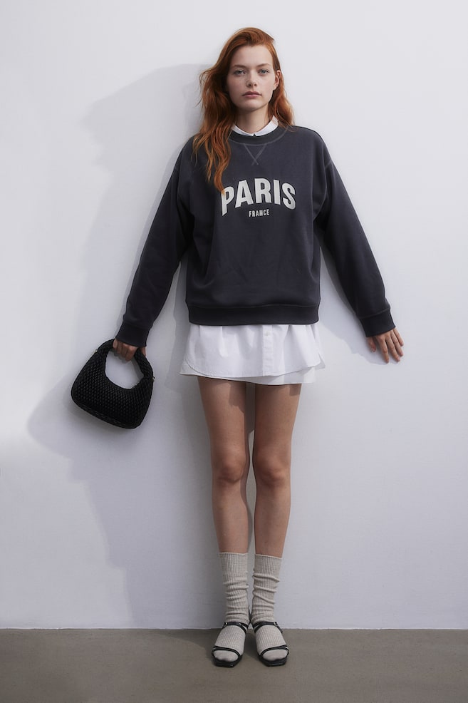 Sweatshirt - Dark grey/Paris/Light beige/Paris/White/Bow/Light grey marl/dc/dc/dc - 3