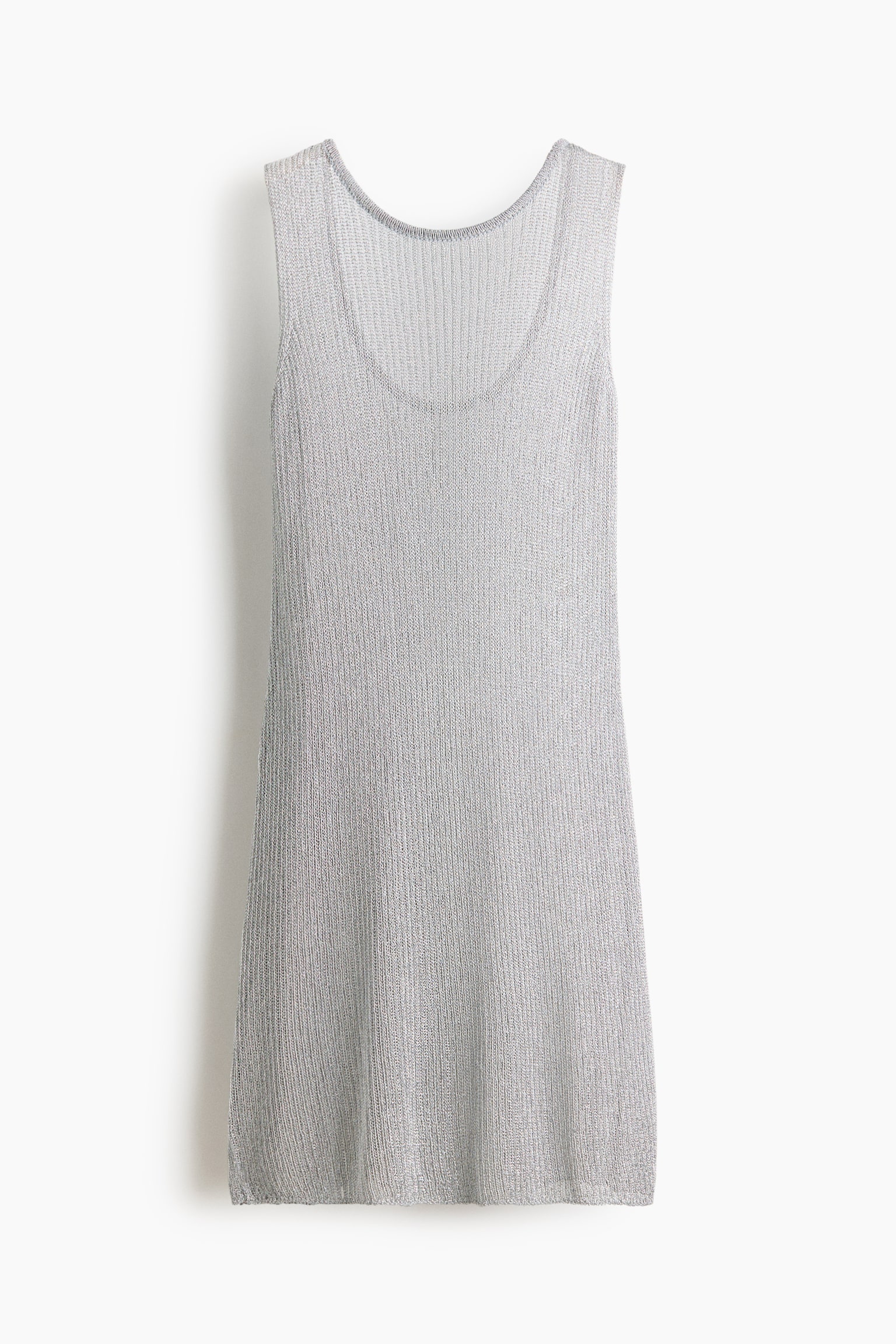 Vestido em malha canelada brilhante - Cinzento seco claro/Lilás pó - 1