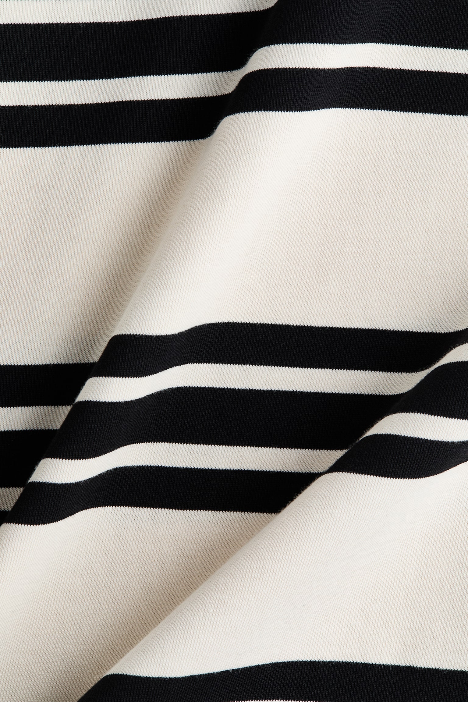 Loose-fit cotton top - White/Black striped - 2