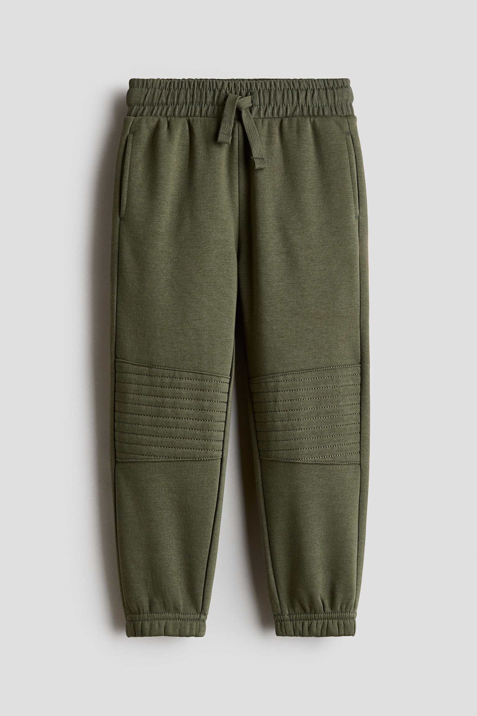 Kalhoty jogger biker s česaným rubem - Tmavě zelená khaki